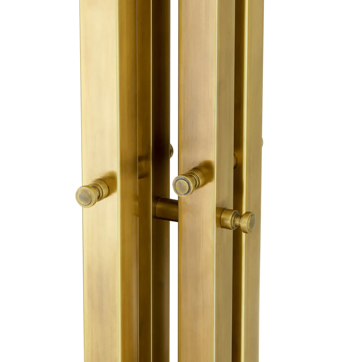 Stehlampe DESTINO gold mit travertinfarbener Basis