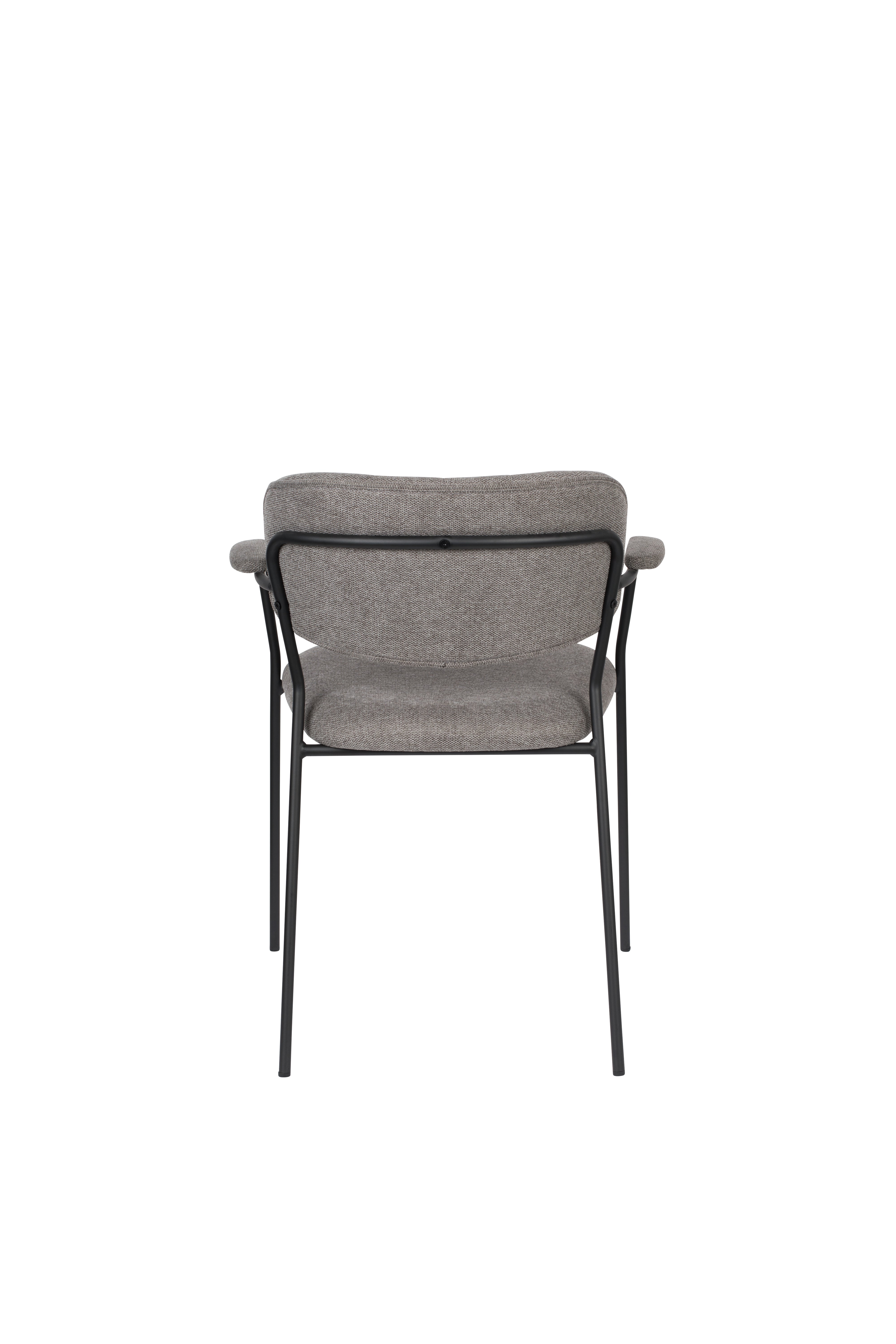 Stuhl mit Armlehnen Jolien Grey mit einer schwarzen Basis