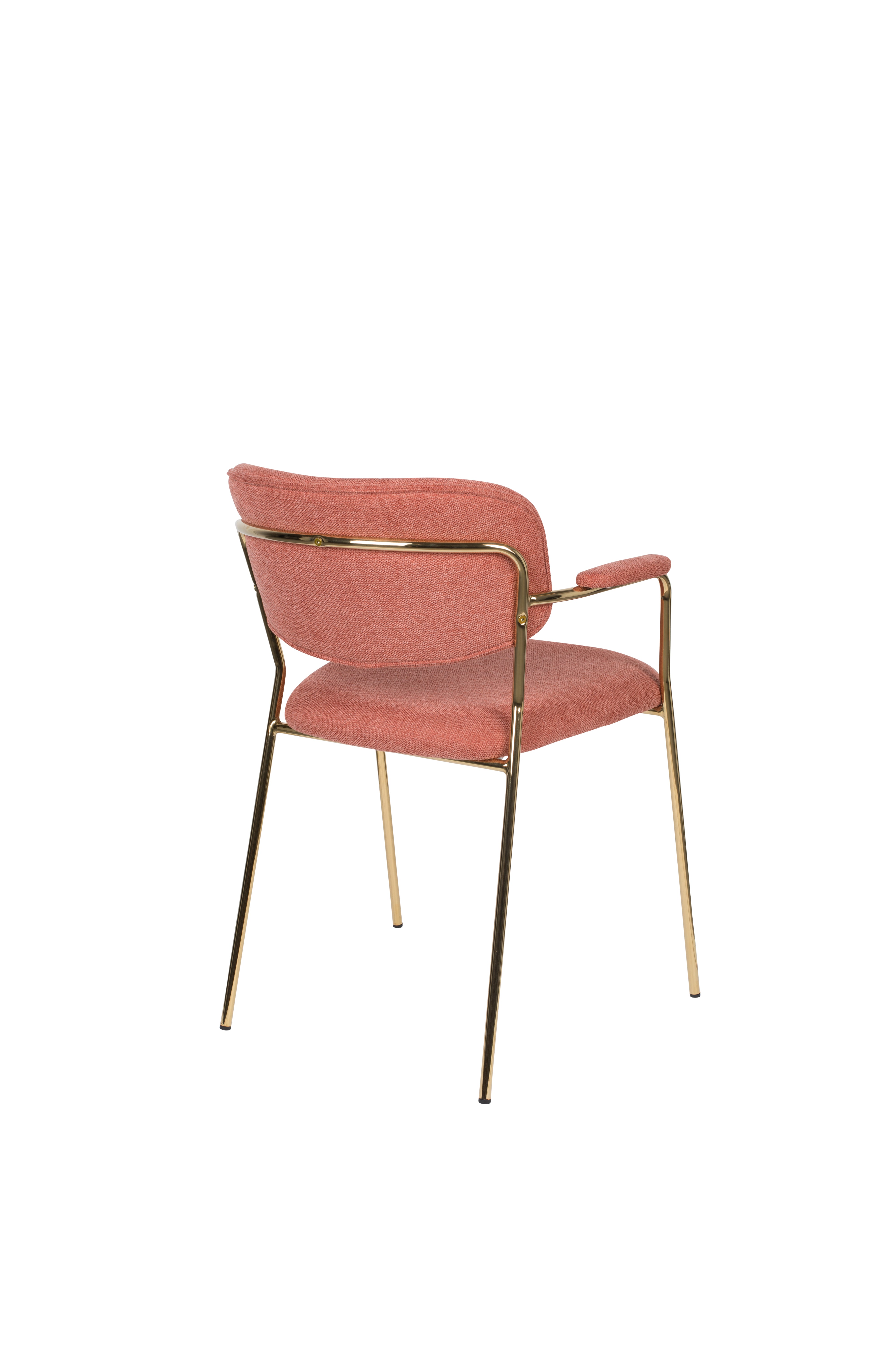 Stuhl mit Armlehnen Jolien Pink mit einer goldenen Basis