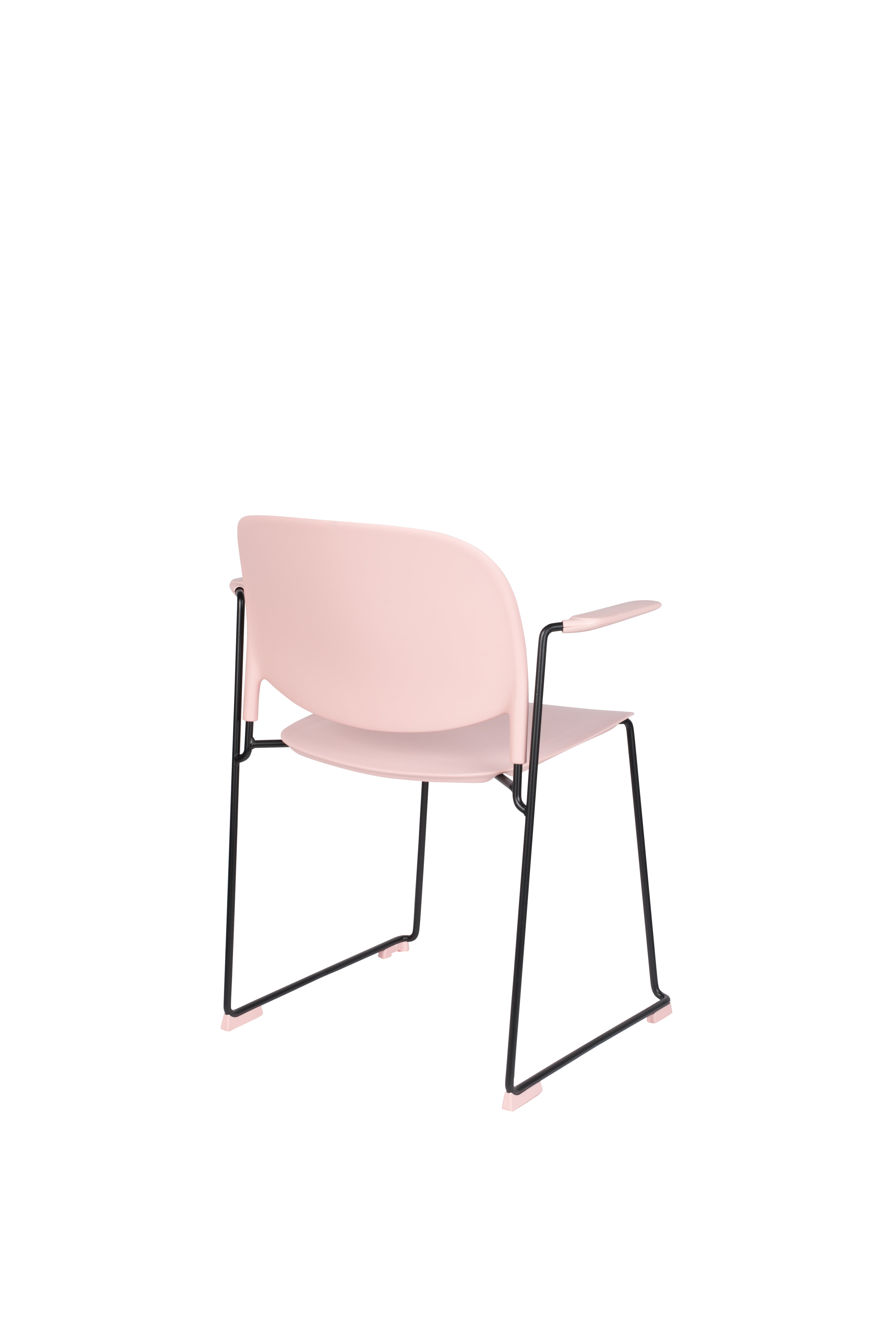 Stuhl STACKS rosa mit schwarzem Gestell