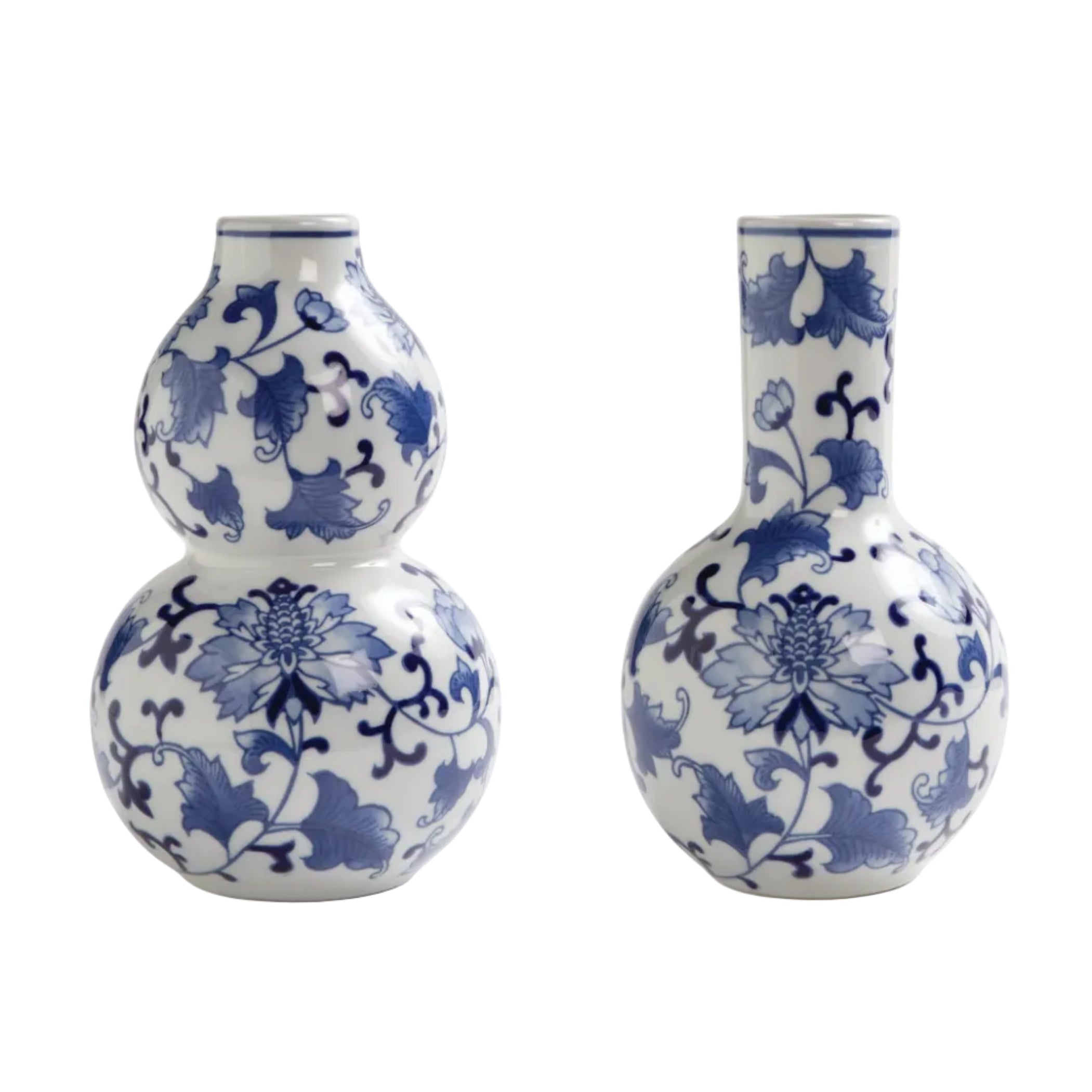 Dutch Delight Vase Set White with Blue