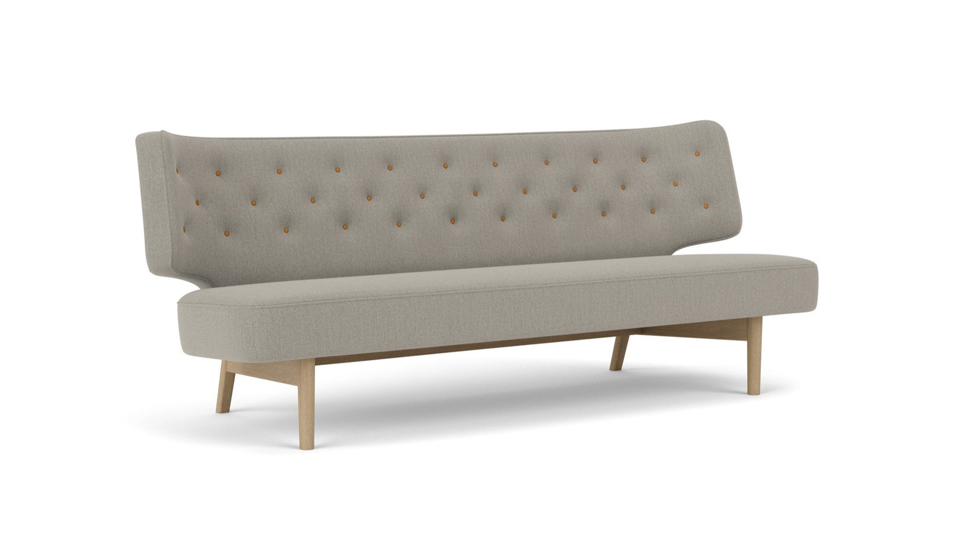 Sofa 2-sitzig RADIOHUS grau mit Eichenbasis