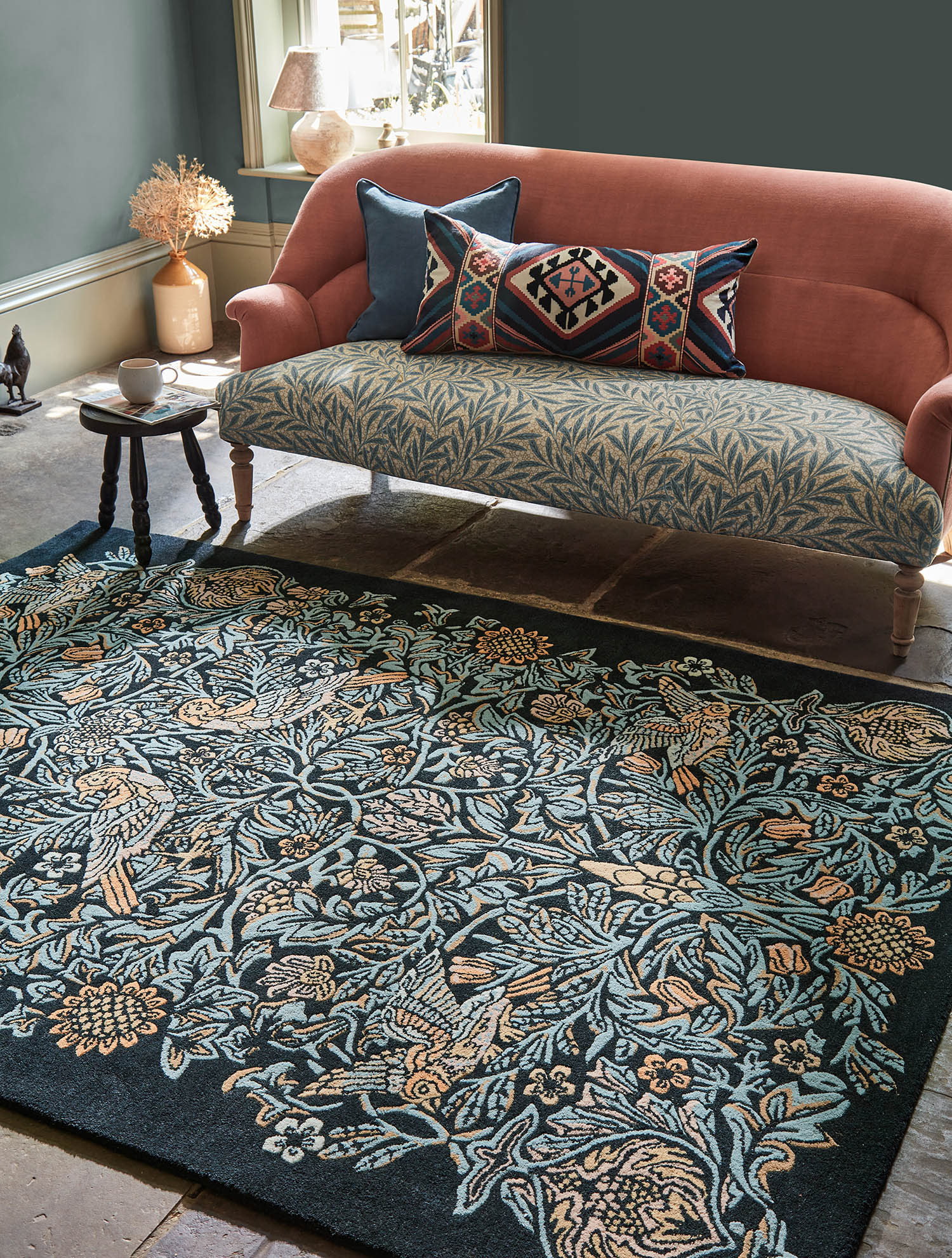 MOREW Teppich - BIRD WEBB'S BLUE Marineblau
