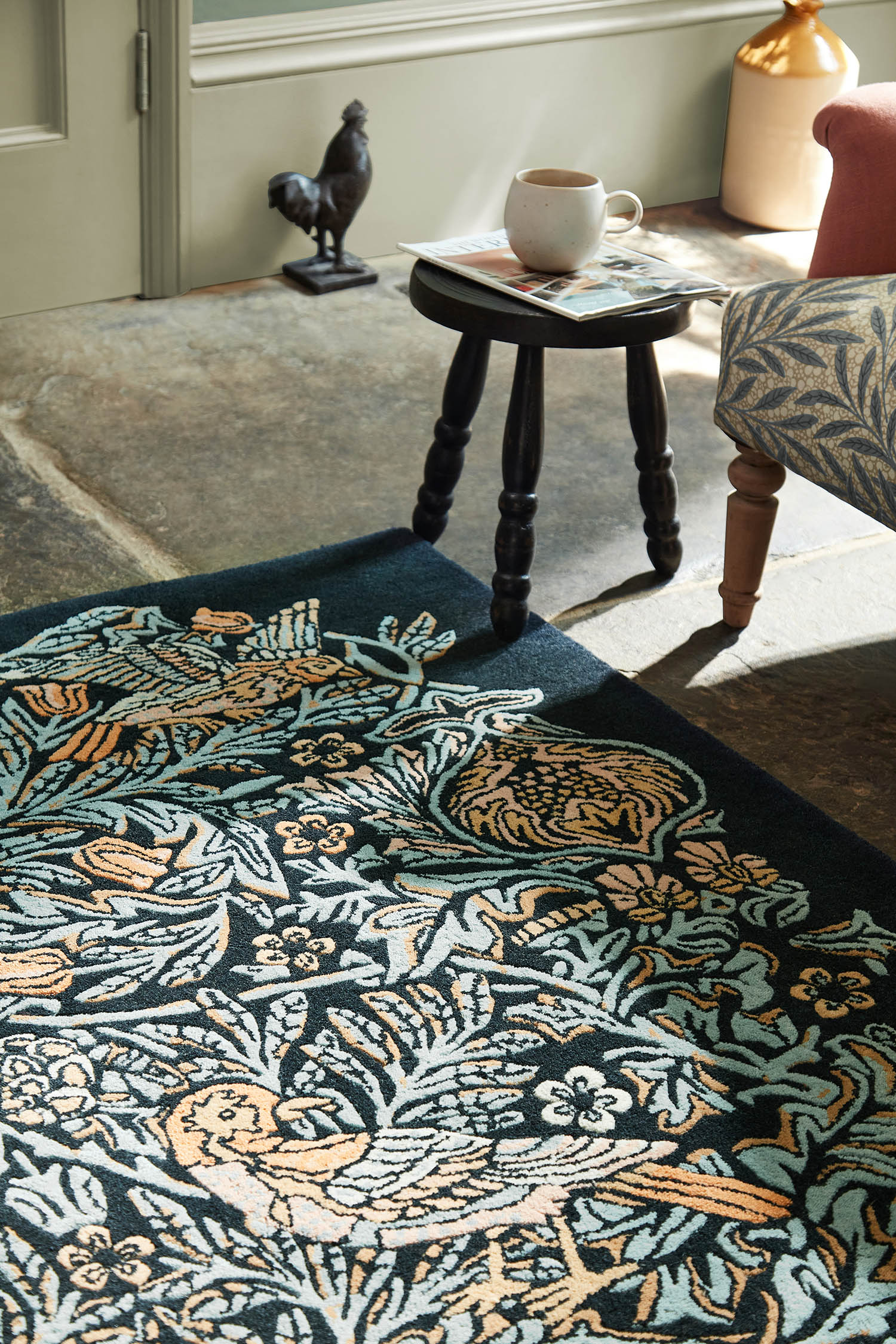 MOREW Teppich - BIRD WEBB'S BLUE Marineblau