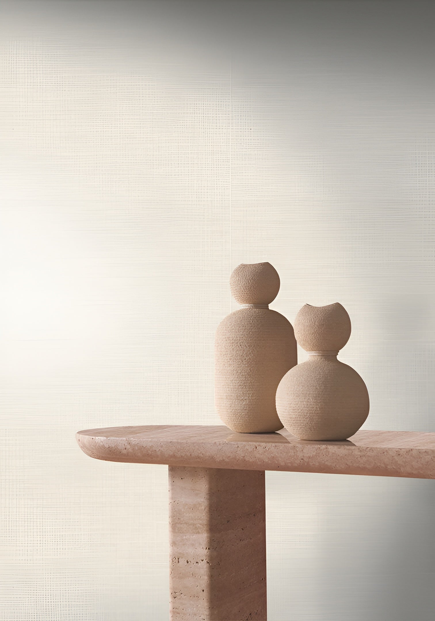 Structural wallpaper imitating linen canvas SHINOK - RAYON DE LUNE sand