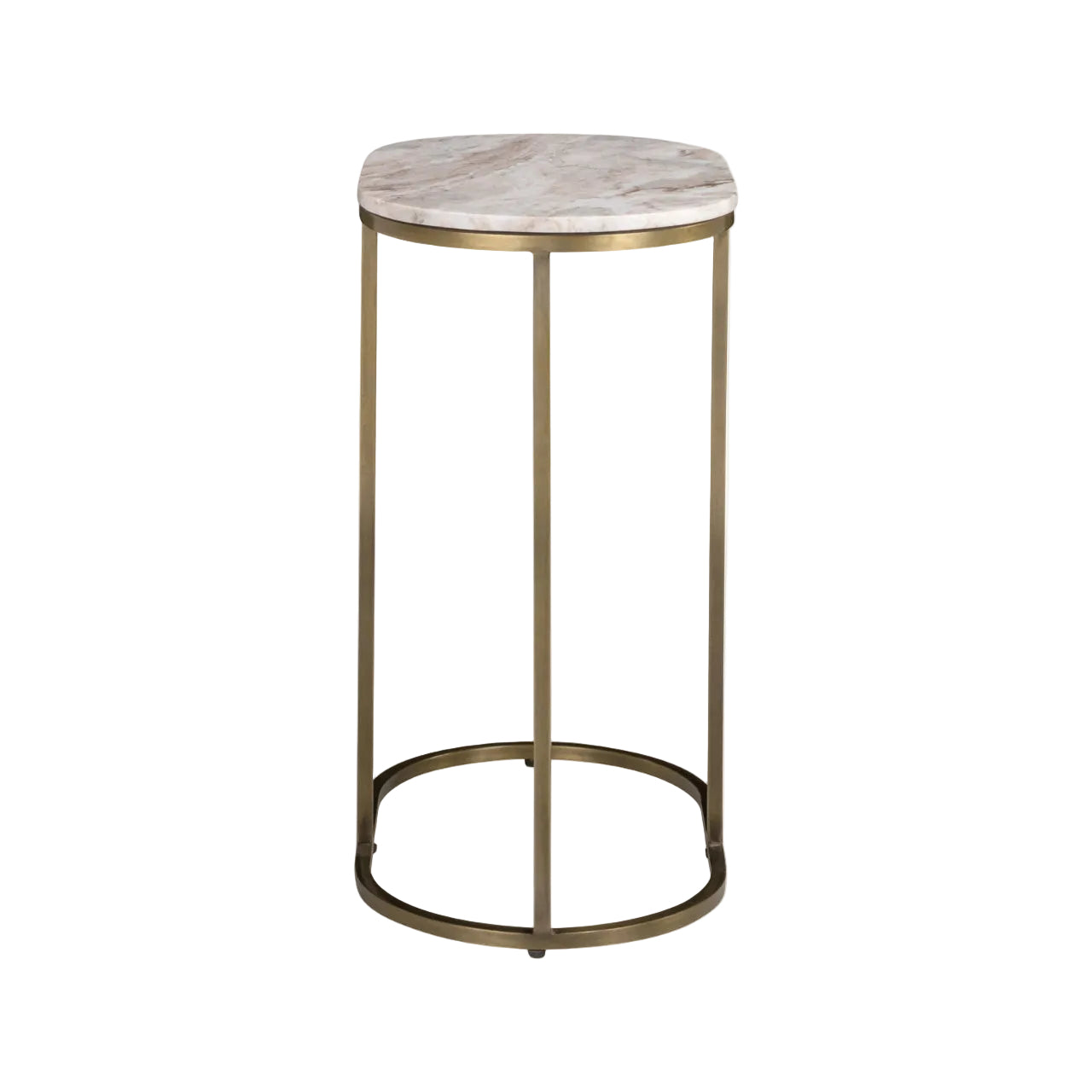 Bottega Gold Side Table with Marble Top