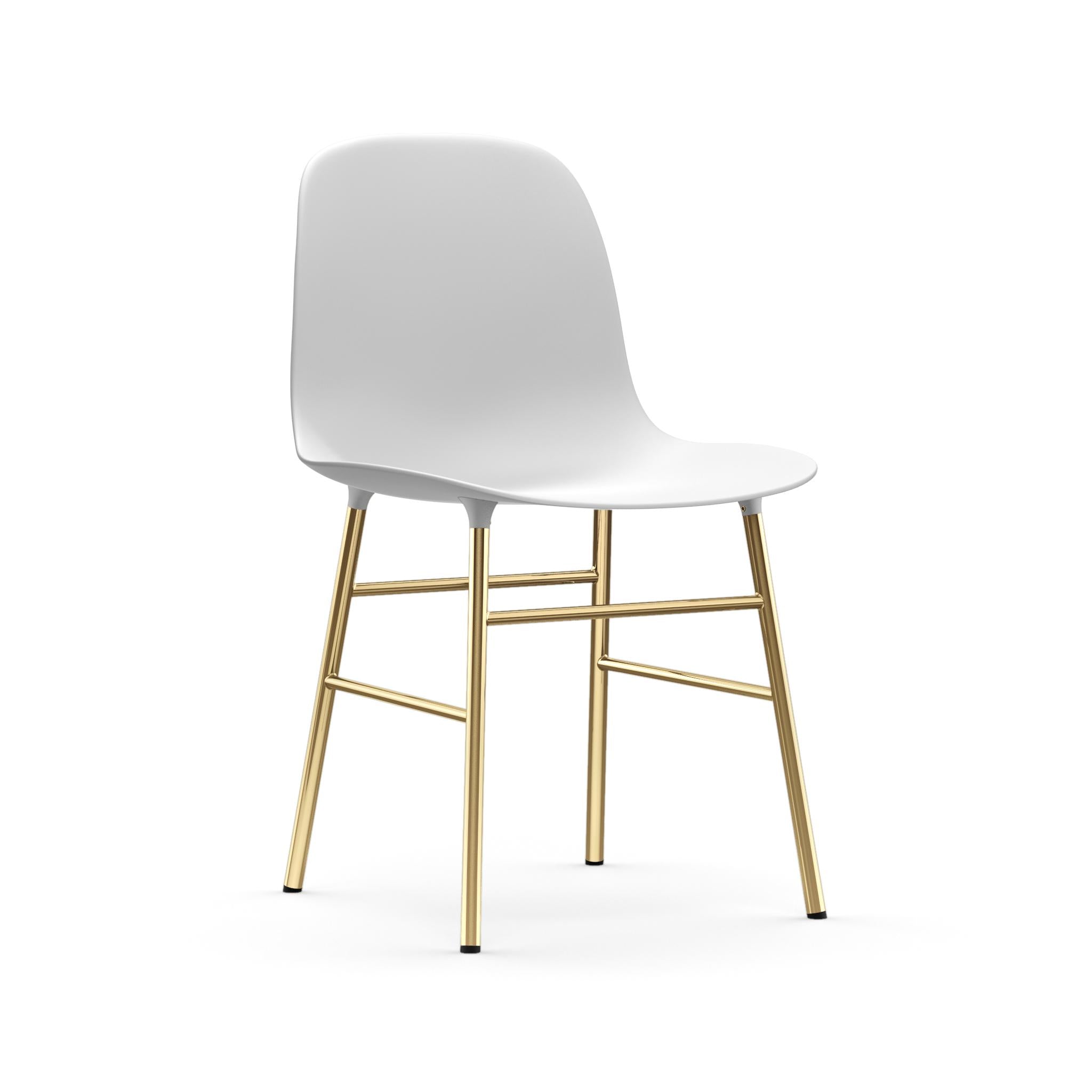 White chair with a golden base