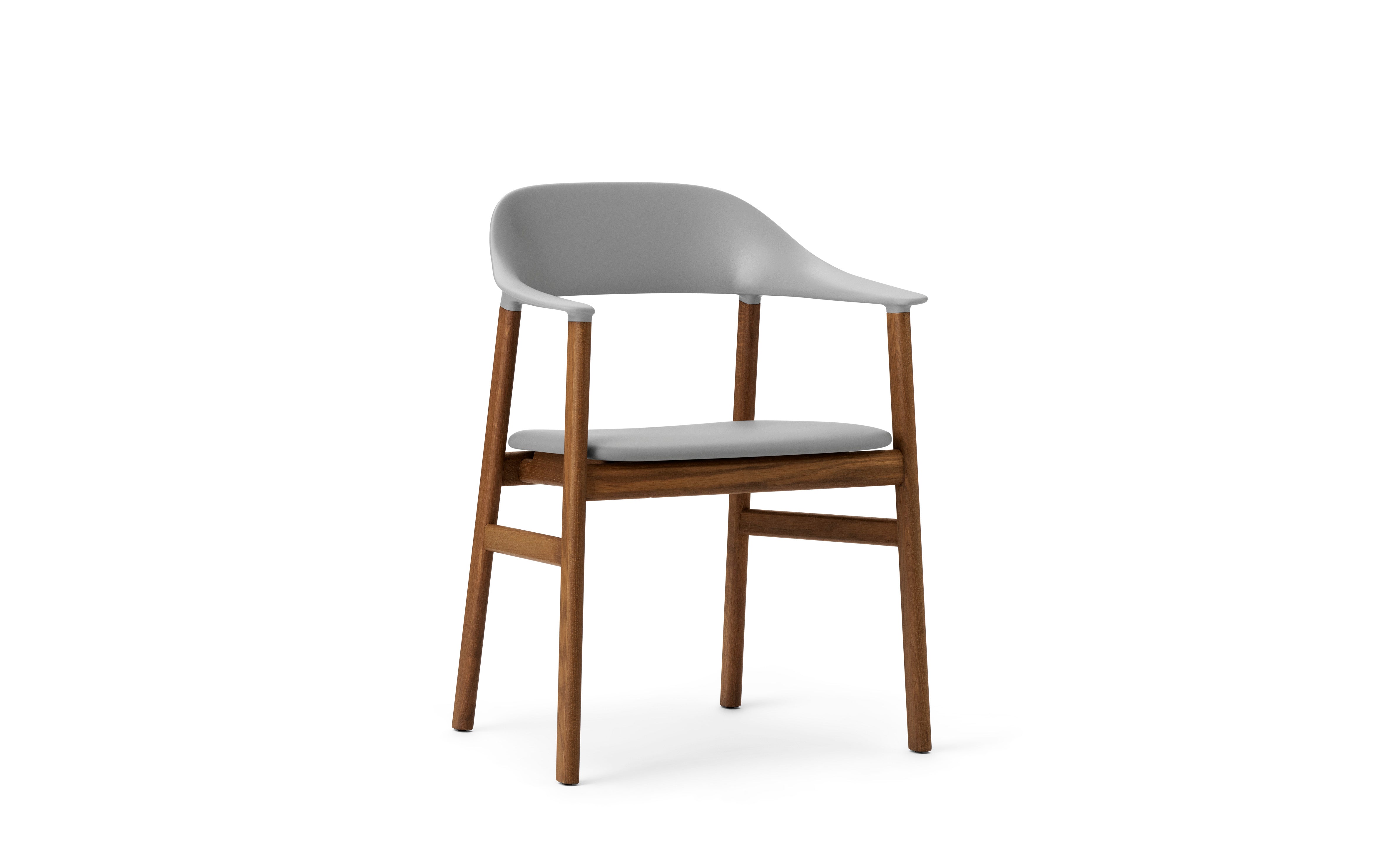 Chair with armrests Upholstered Herit with a dark oak base