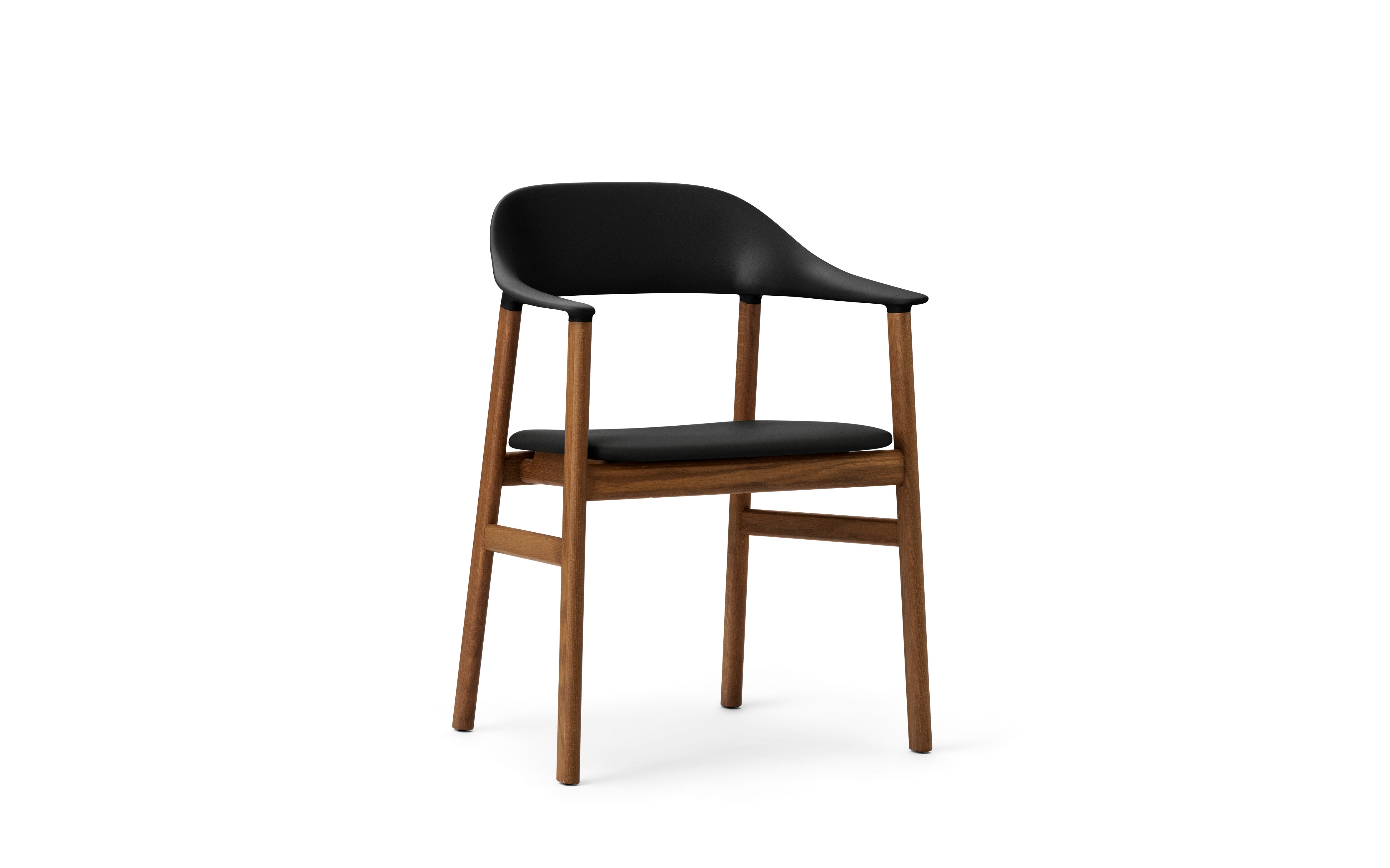 Chair with armrests Upholstered Herit with a dark oak base