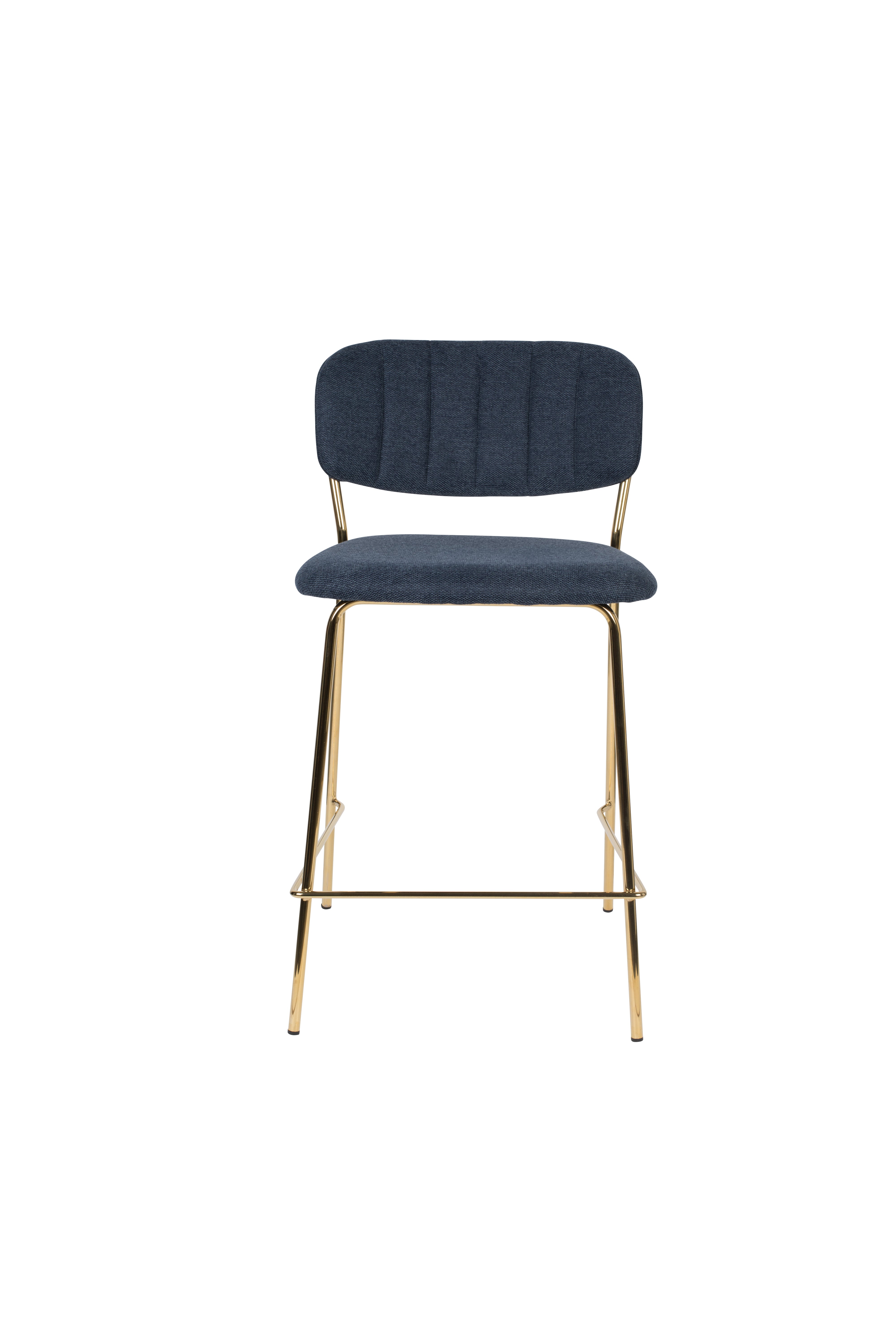 Hocker JOLIEN dunkelblau mit goldenem Fuß