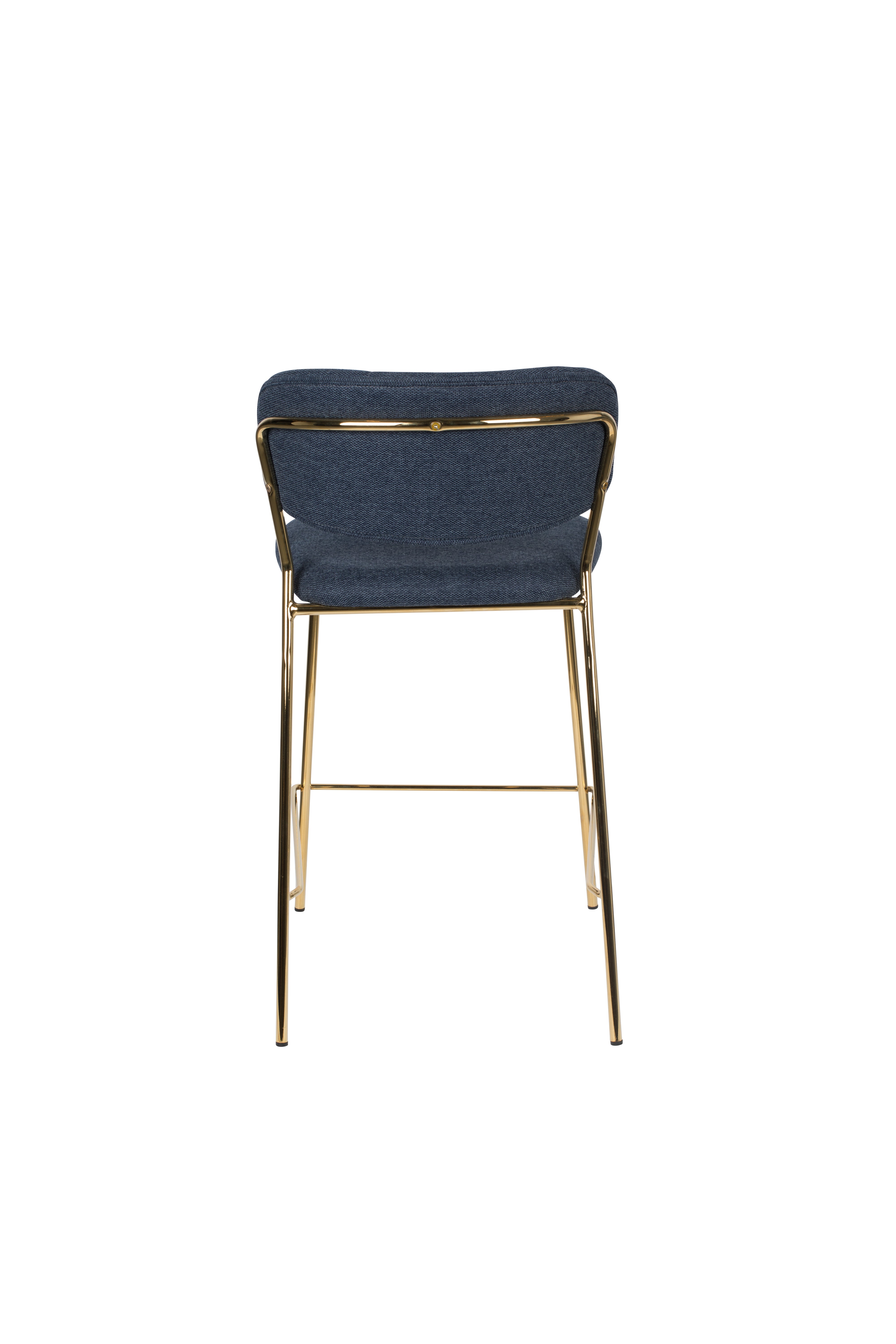 Hocker JOLIEN dunkelblau mit goldenem Fuß