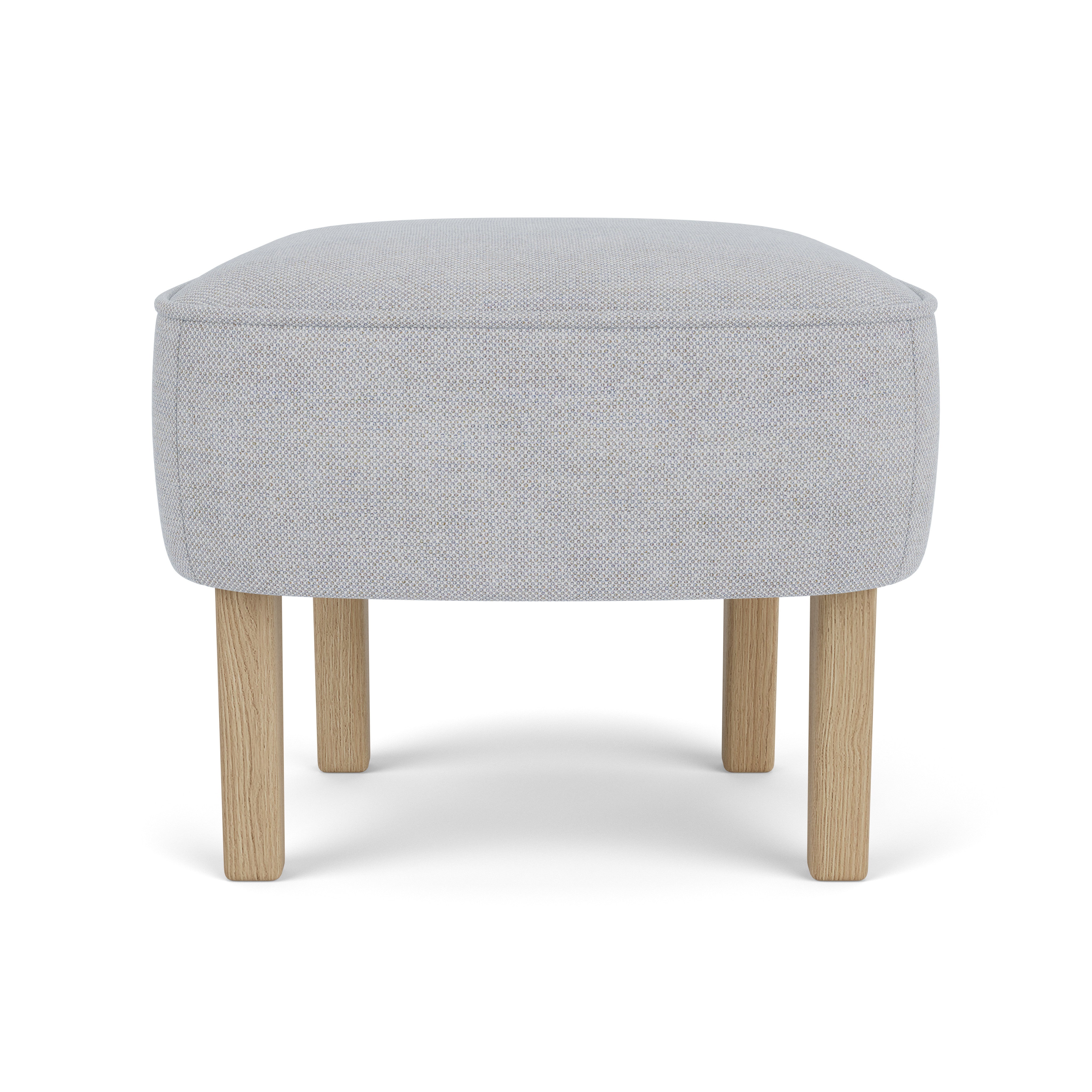 INGEBORG light gray footrest with oak base