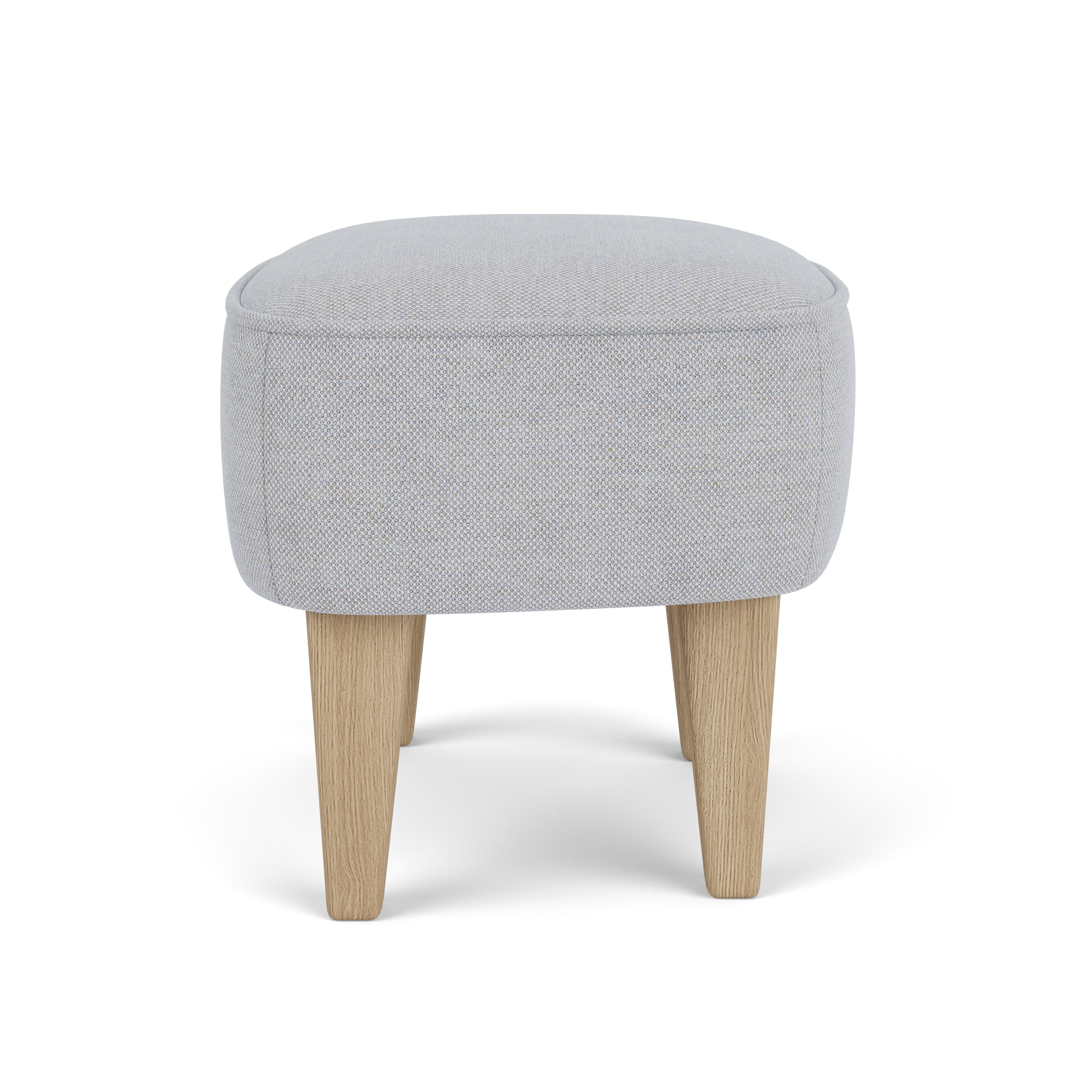 INGEBORG light gray footrest with oak base