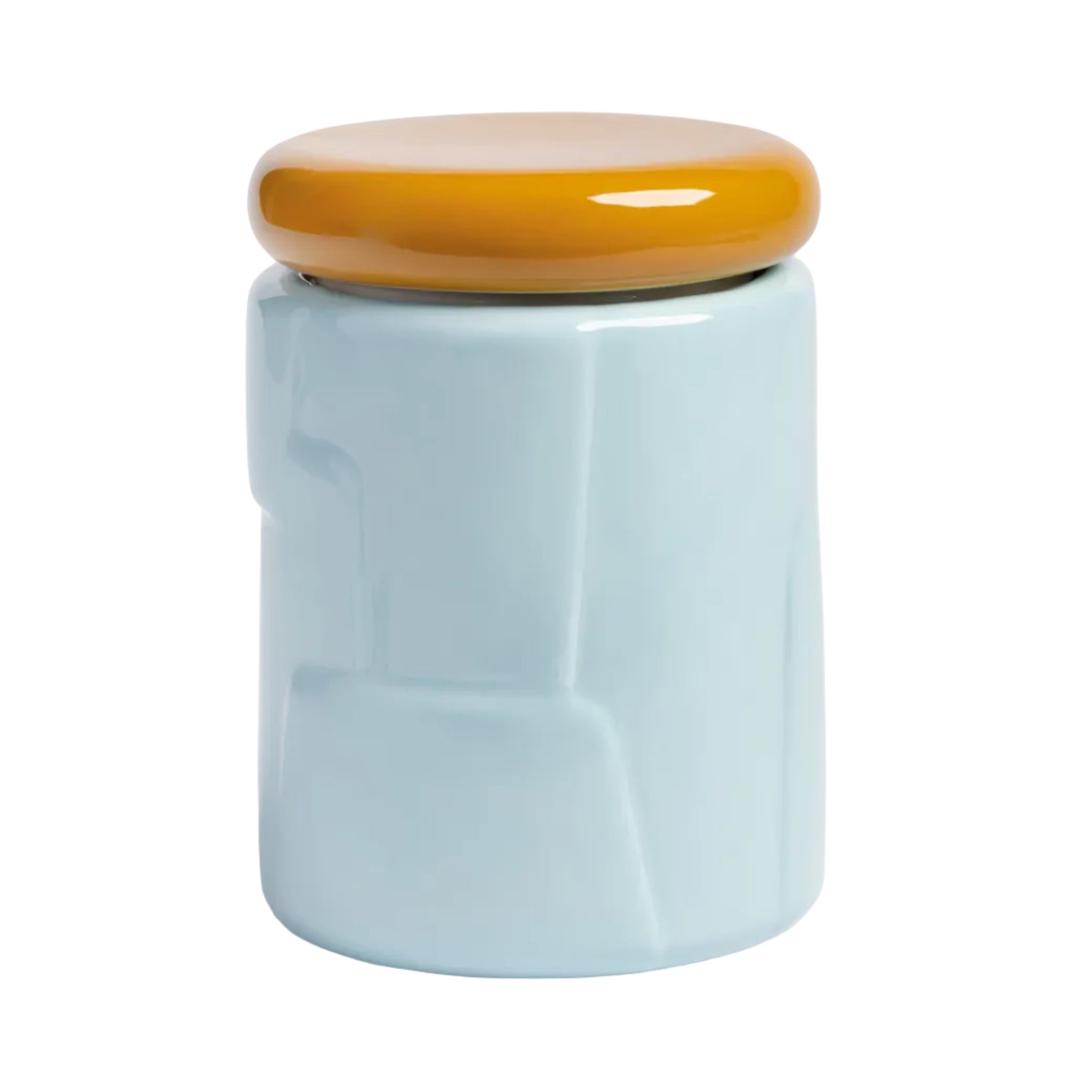 FLAKE container blue with brown lid