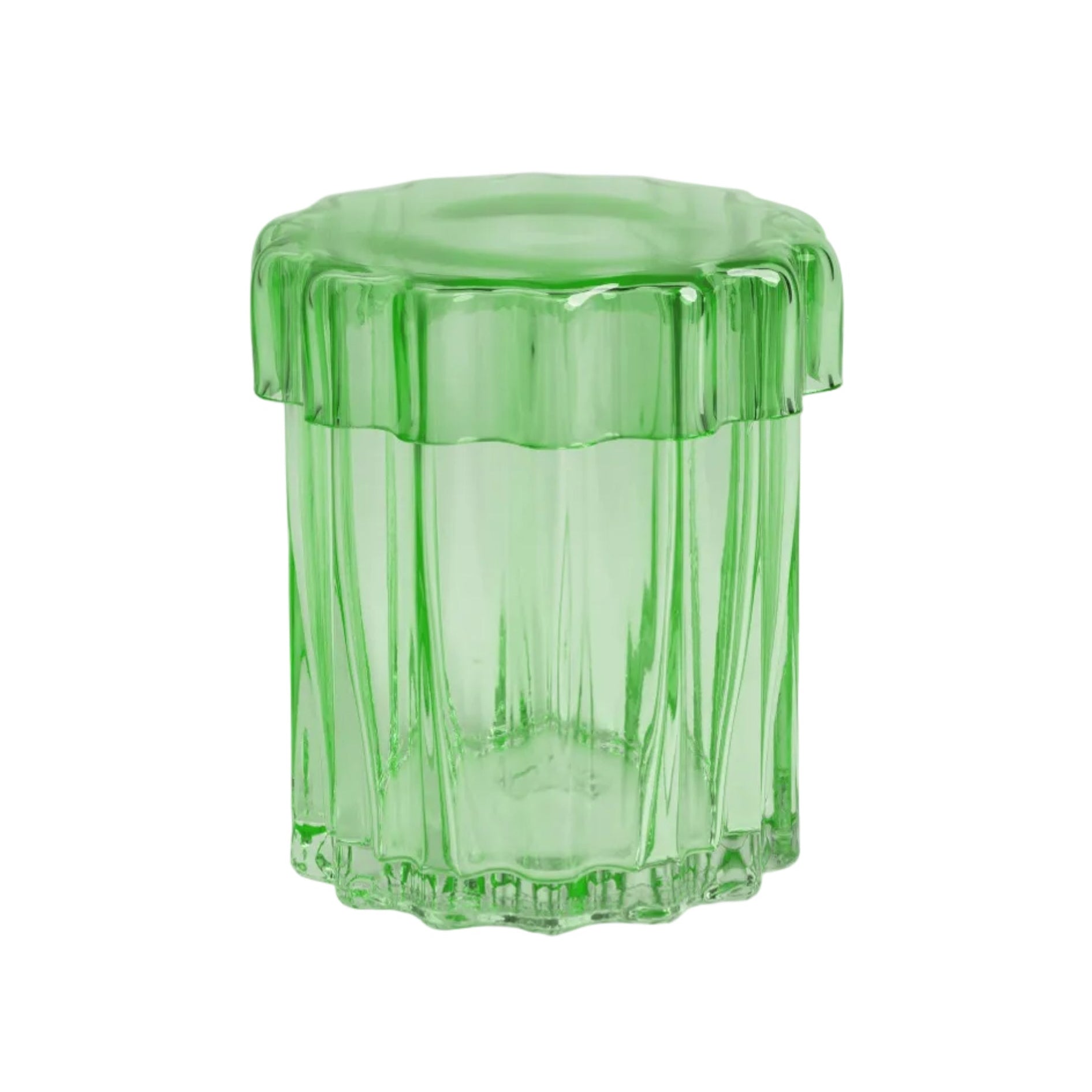 Glass container with lid ASTRAL green