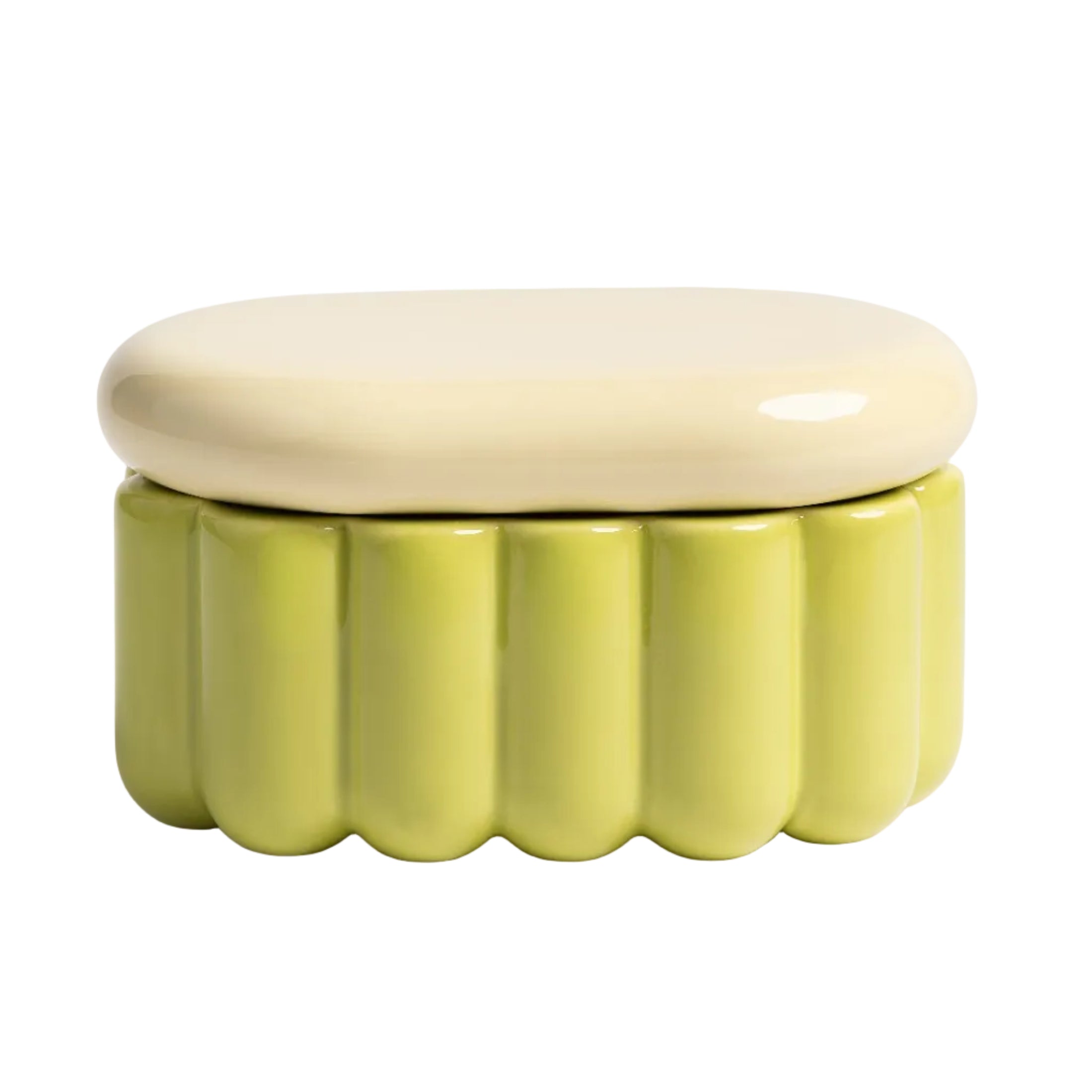 CHARLO container green with yellow lid