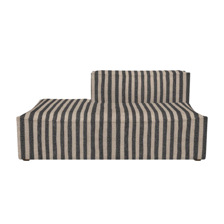Modulares Sofa CATENA Louisiana - offenes Endelement links schwarz mit sandfarbenem Bezug