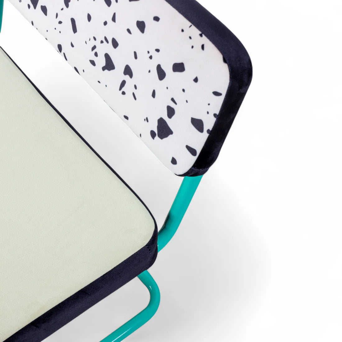 SUPERLOUNGE CHAIR TERRAZZO bright yellow with turquoise base