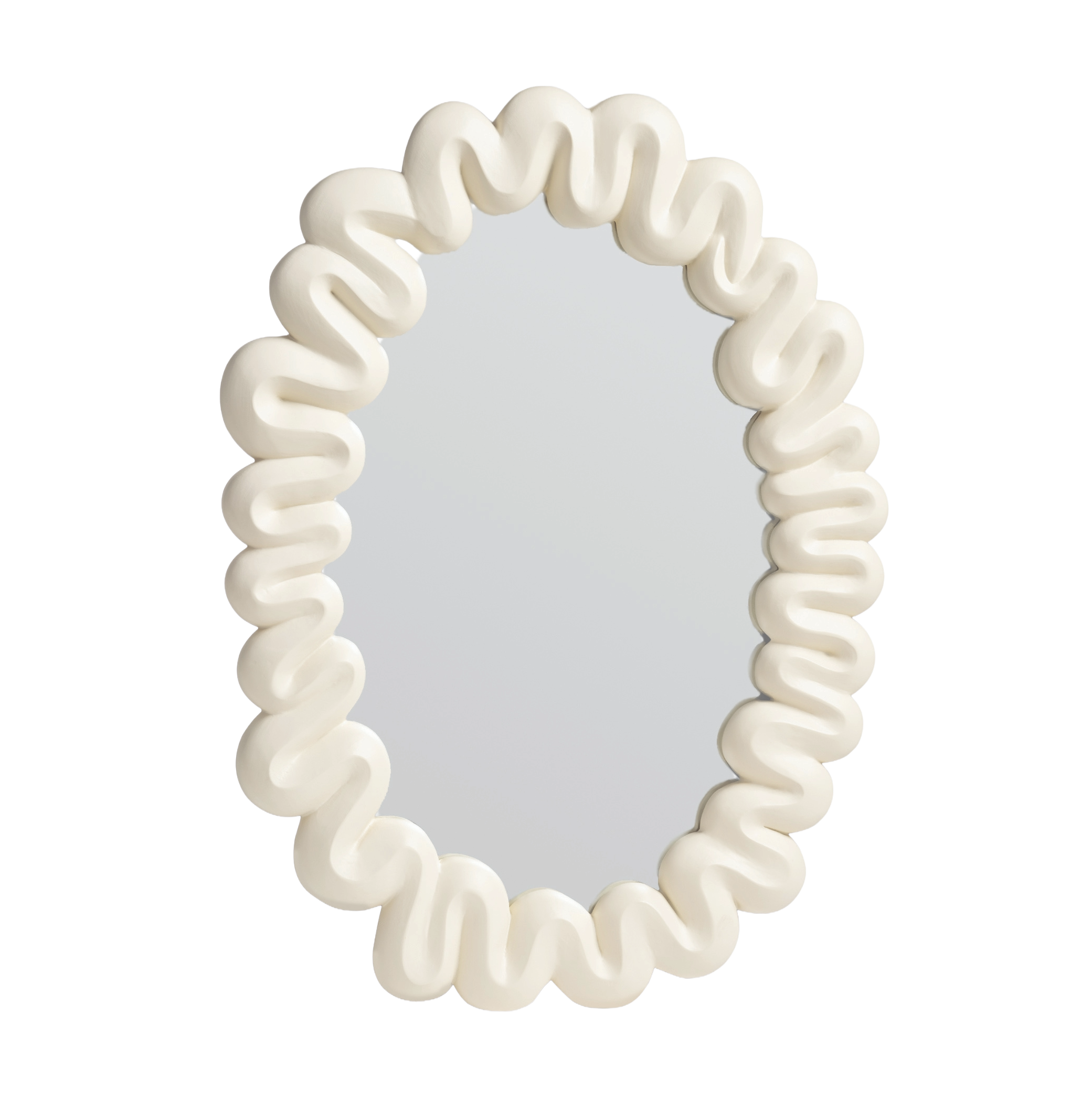 White Oval Mirror DRIBBLE
