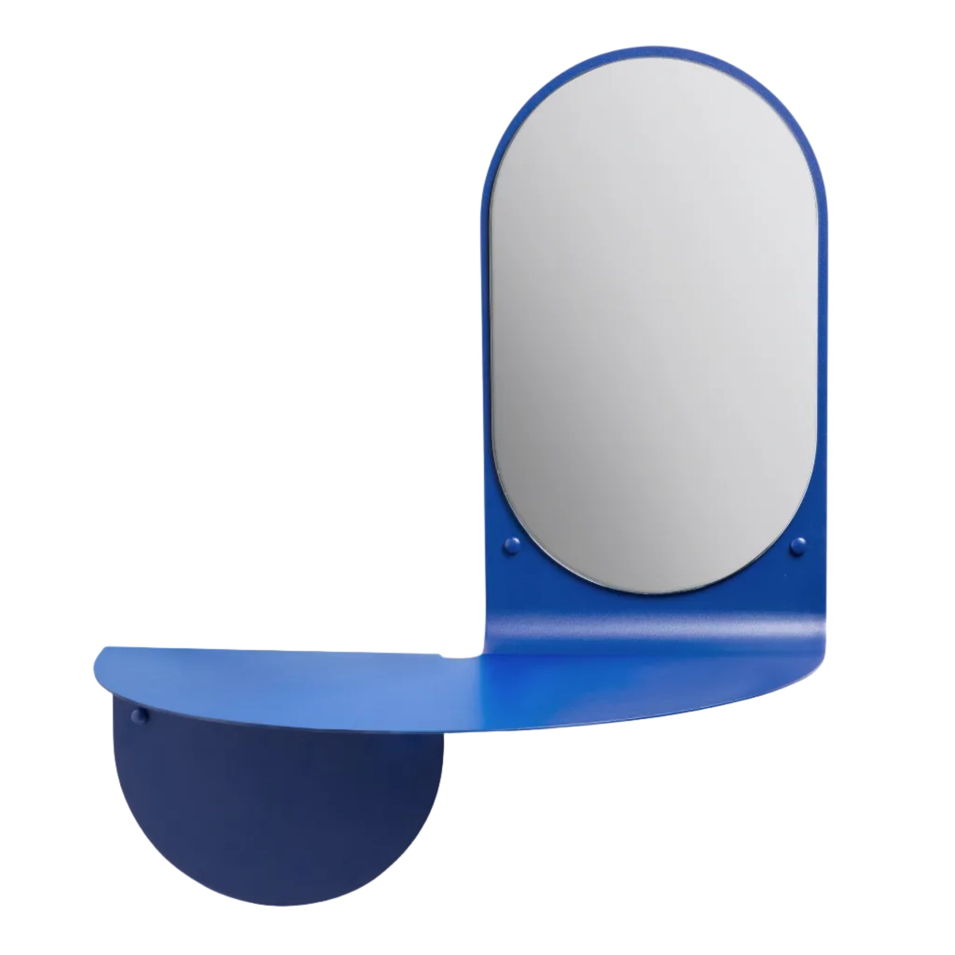 Wall mirror with shelf FLIP blue
