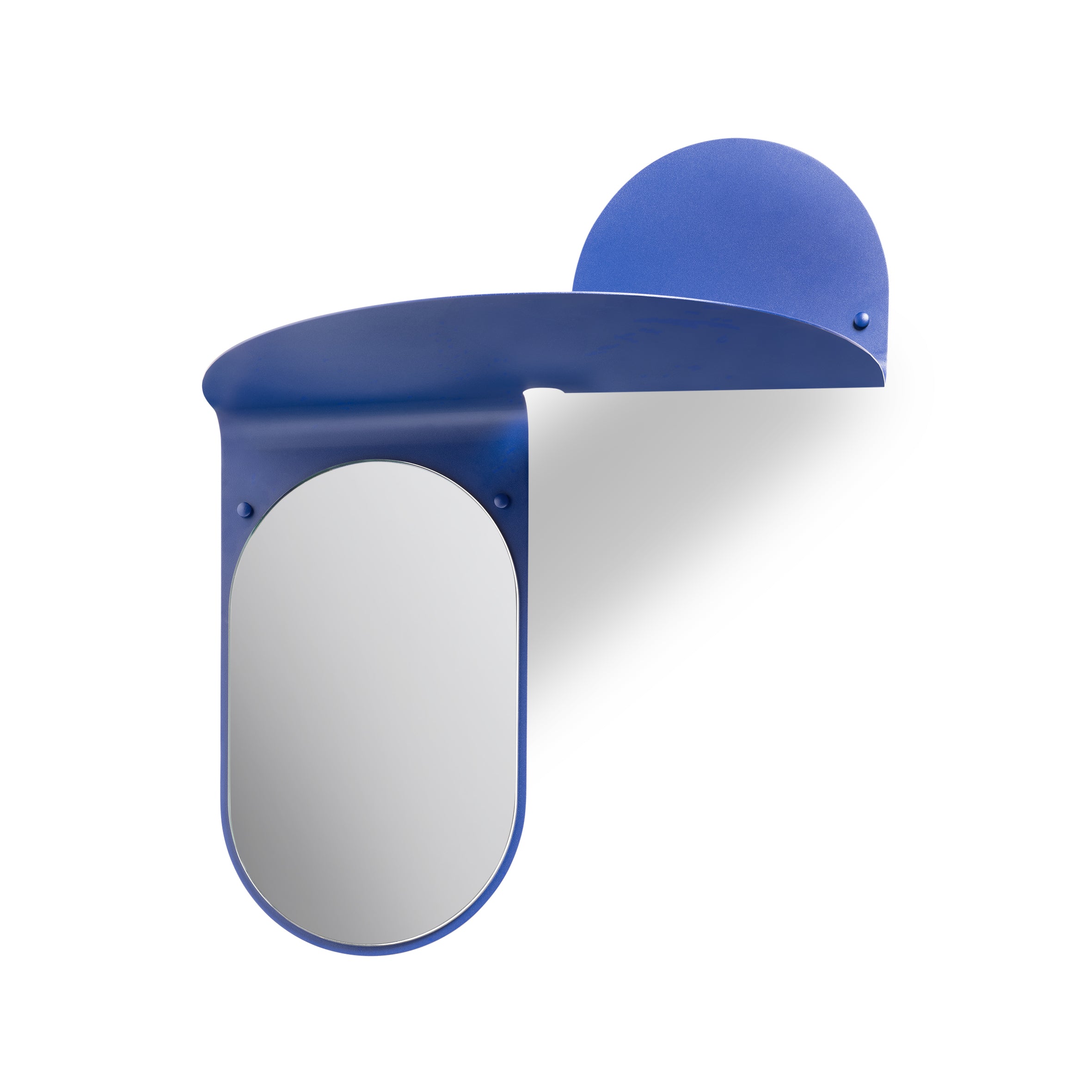 Wall mirror with shelf FLIP blue