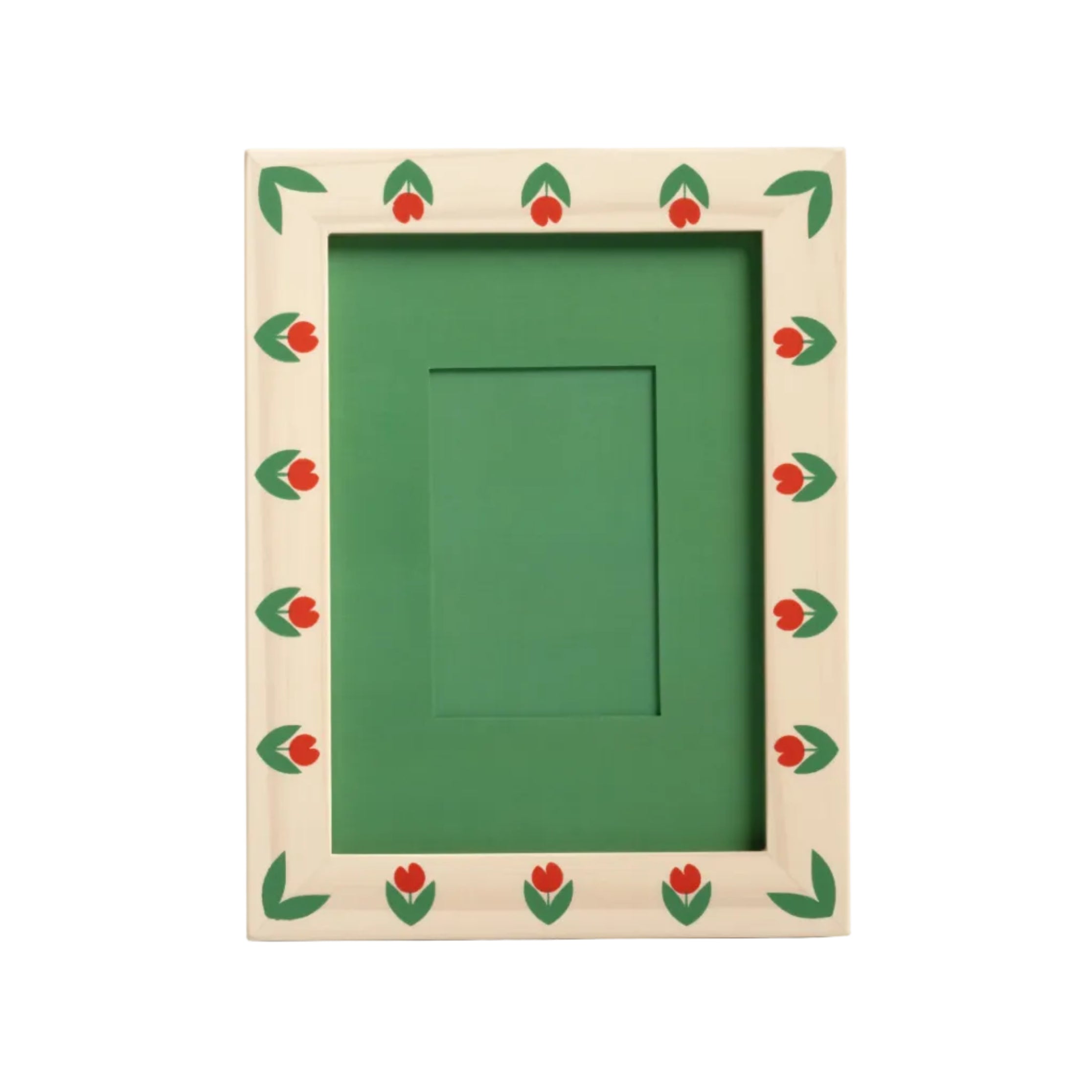 PATCH wooden photo frame with green and red