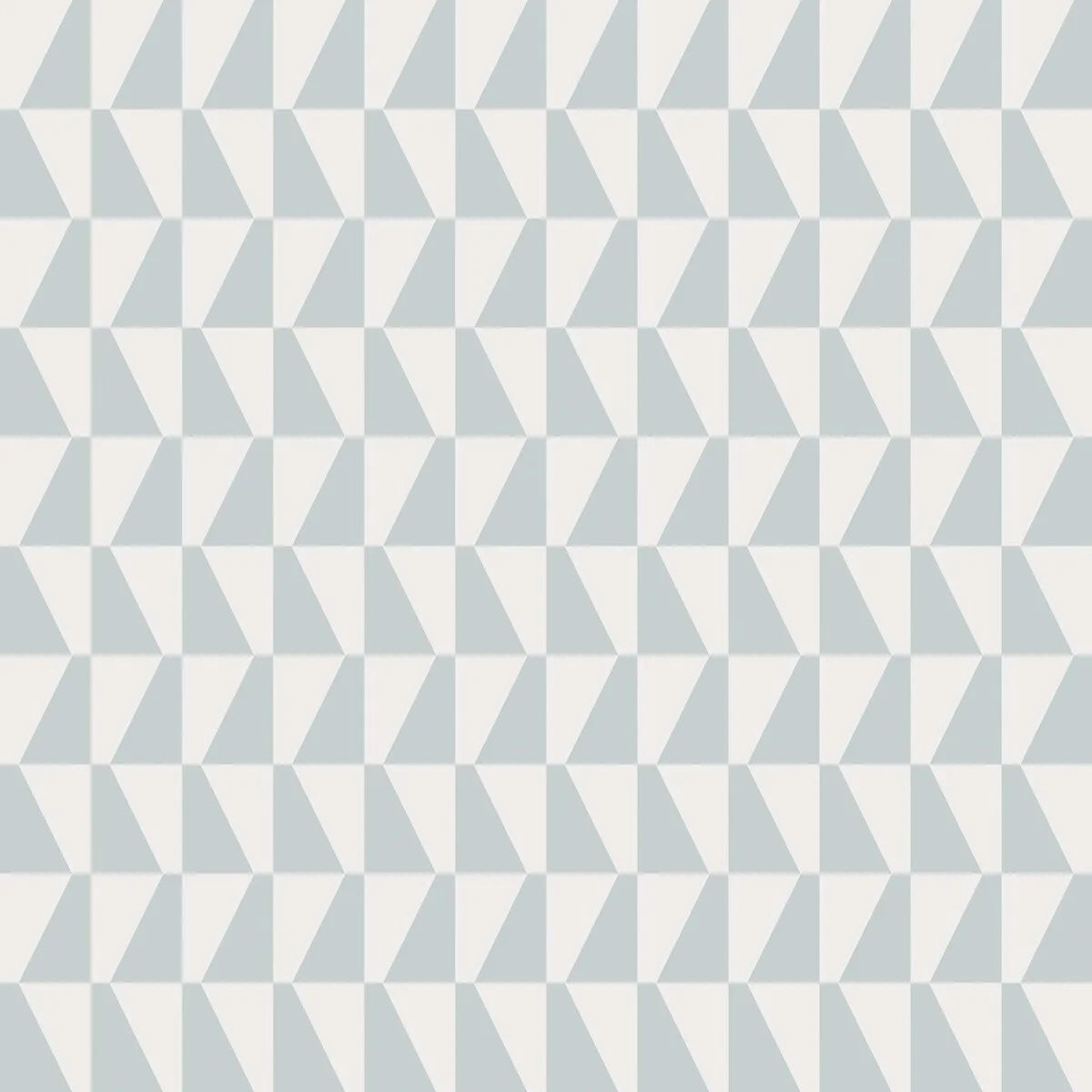 Non-woven paper wallpaper with geometric TRAPEZ pattern in light blue and white