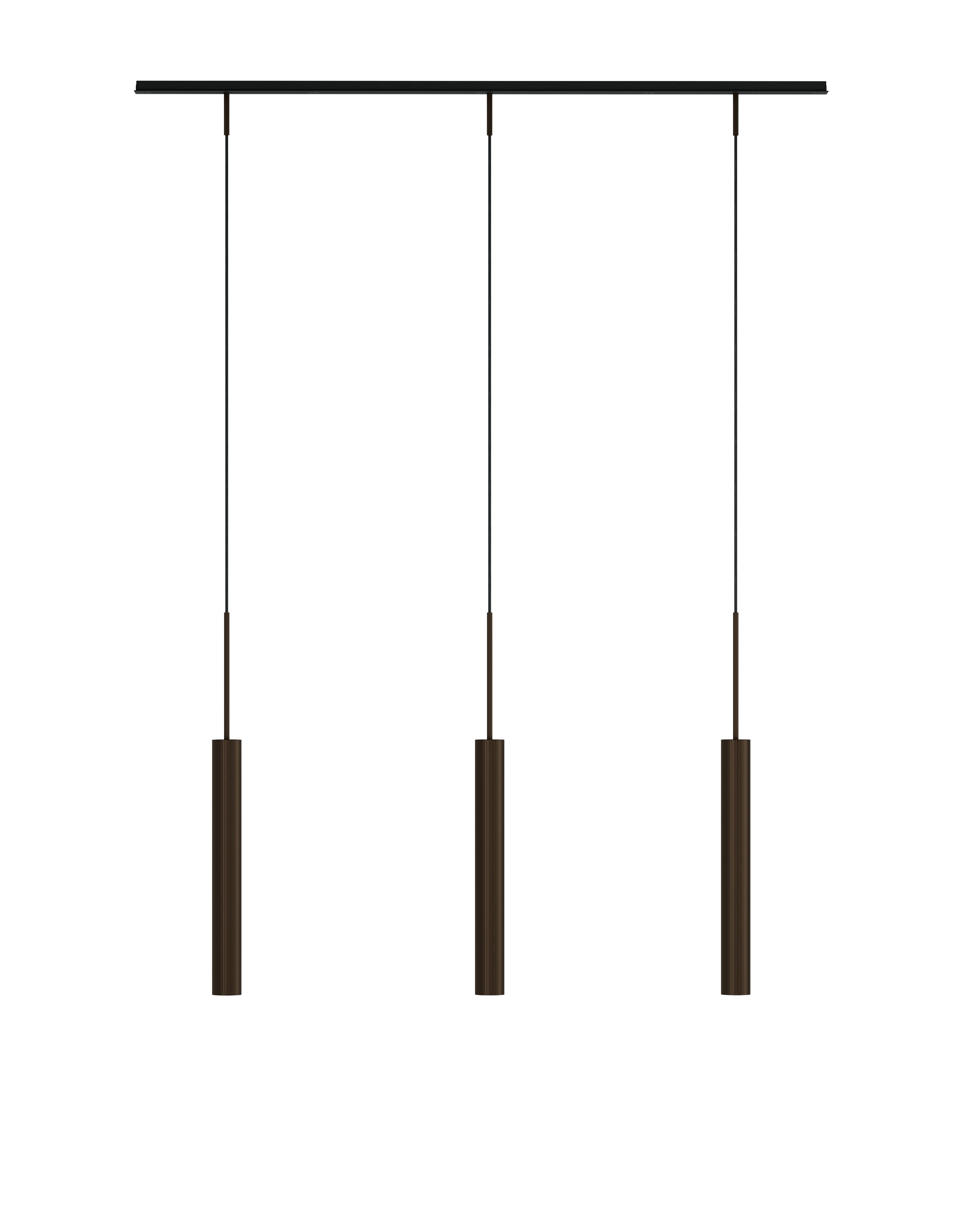 Tubular Rail Pendant Lamp Brown