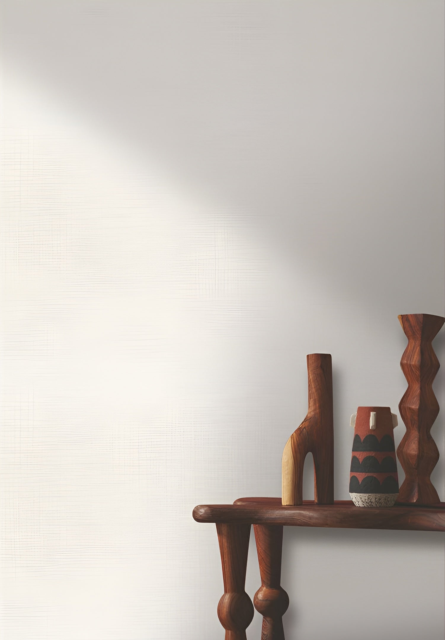 Structural wallpaper resembling linen canvas SHINOK - BLANC PETALE broken white