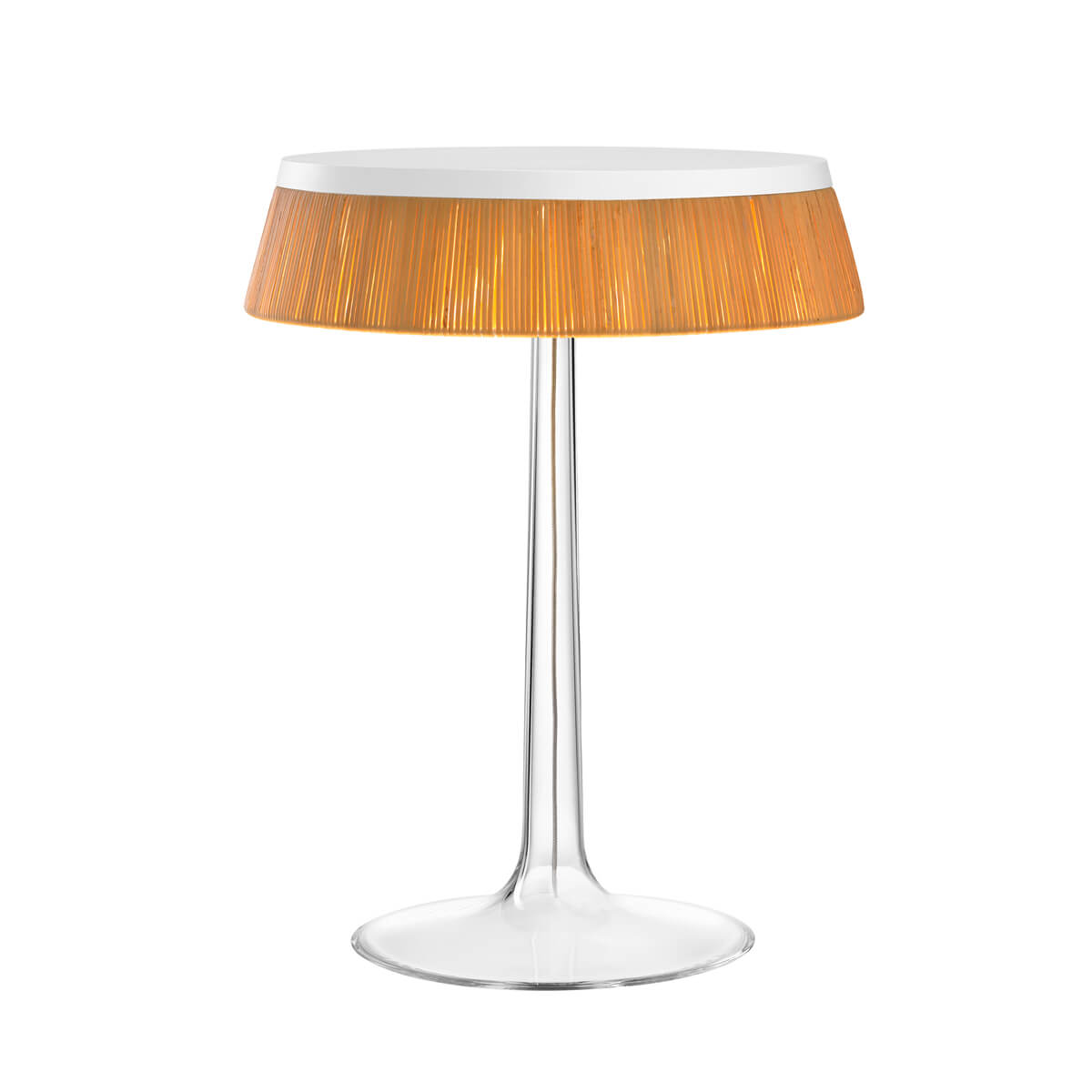 BON JOUR table lamp white with rattan shade