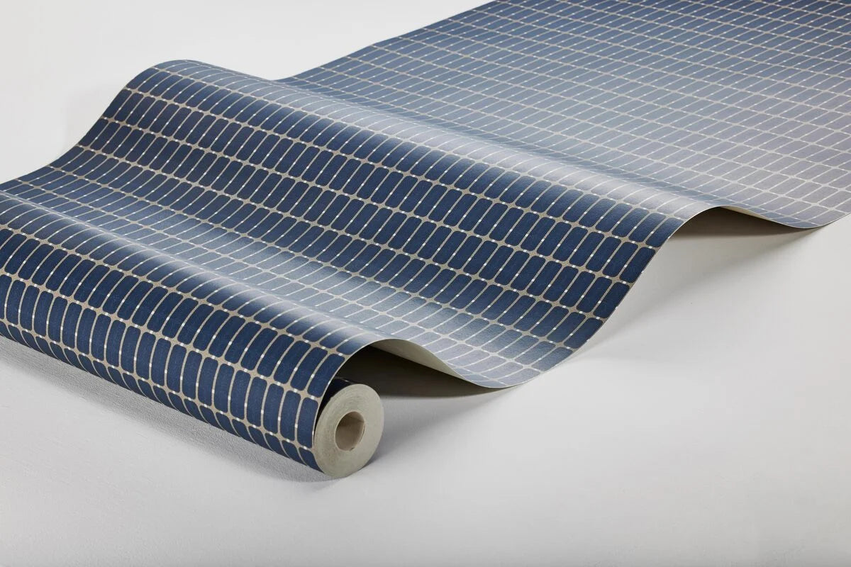 Vlies-Tapete mit Karomuster ALVAR AALTO M.I.T blau