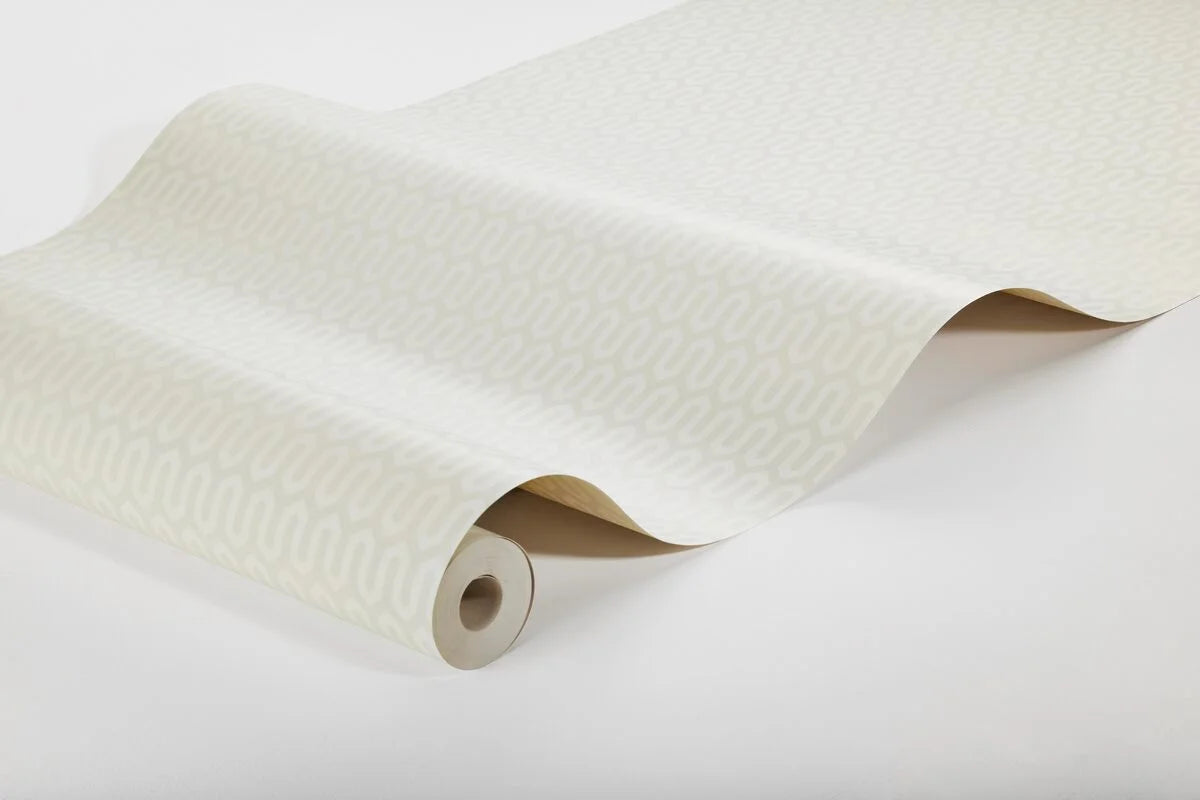 Vlies-Tapete mit geometrischem Muster YPSILON gebrochenes Weiß