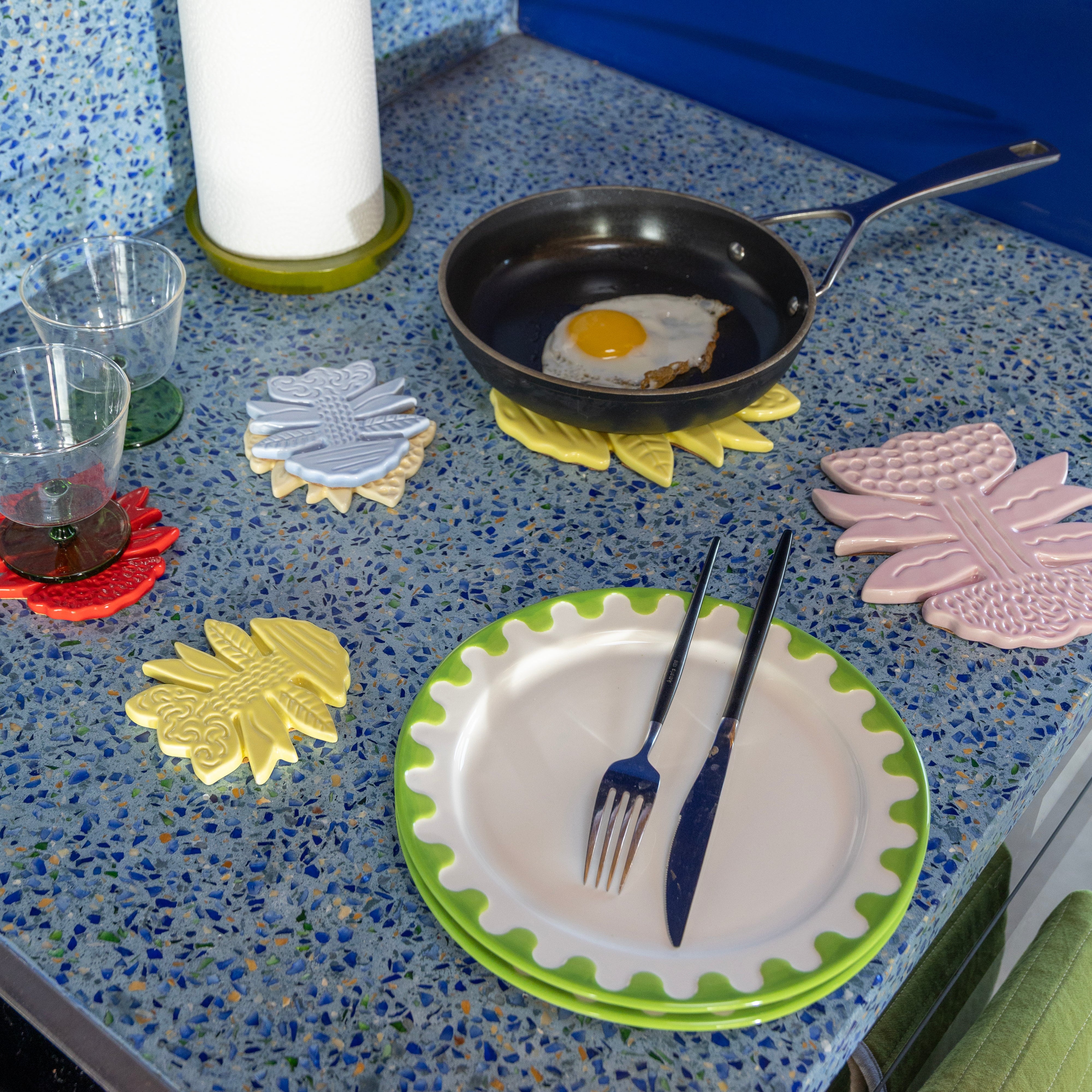 Blume Untersetzer gelb