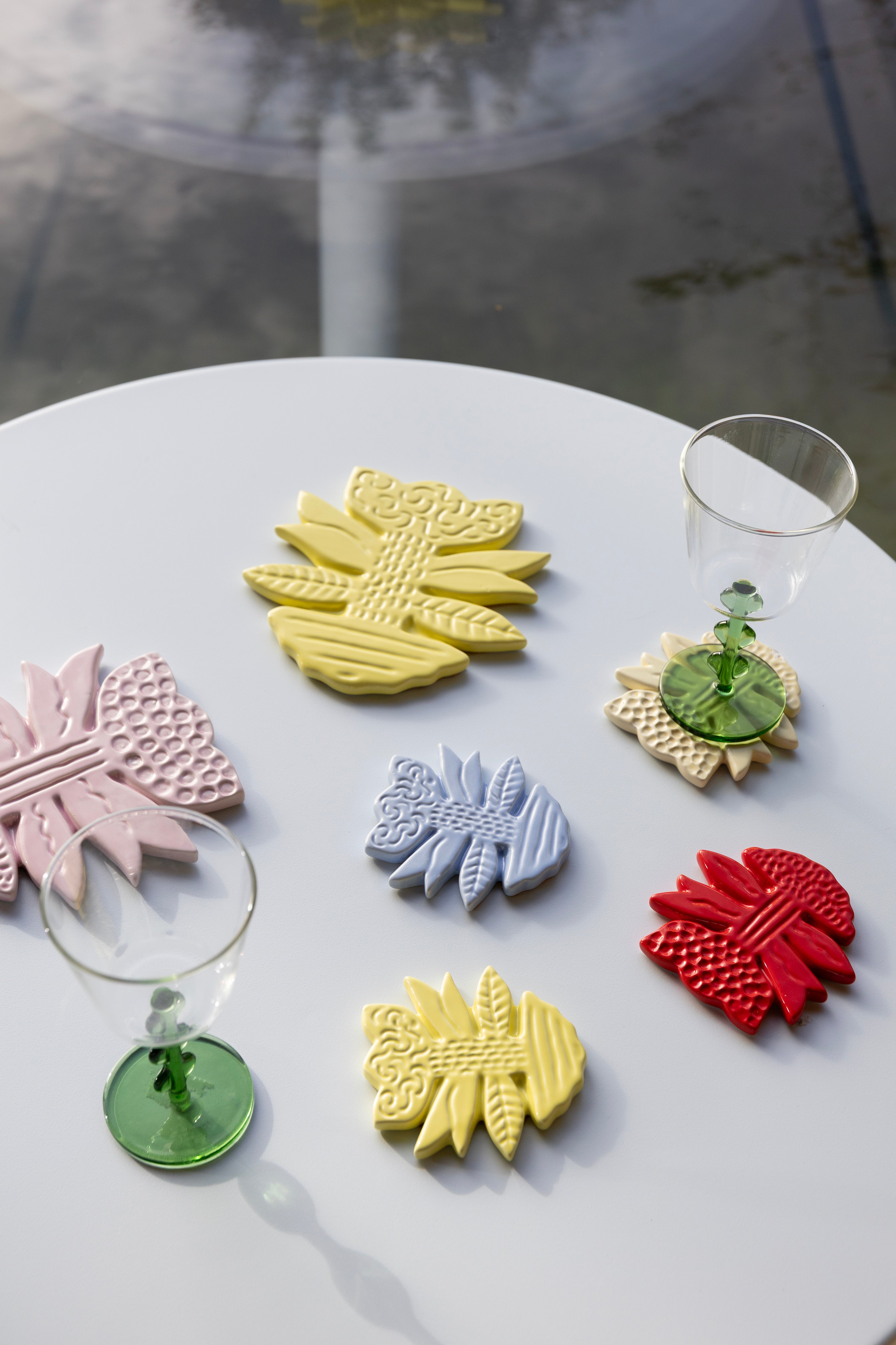 Bunte BLUME Untersetzer Set