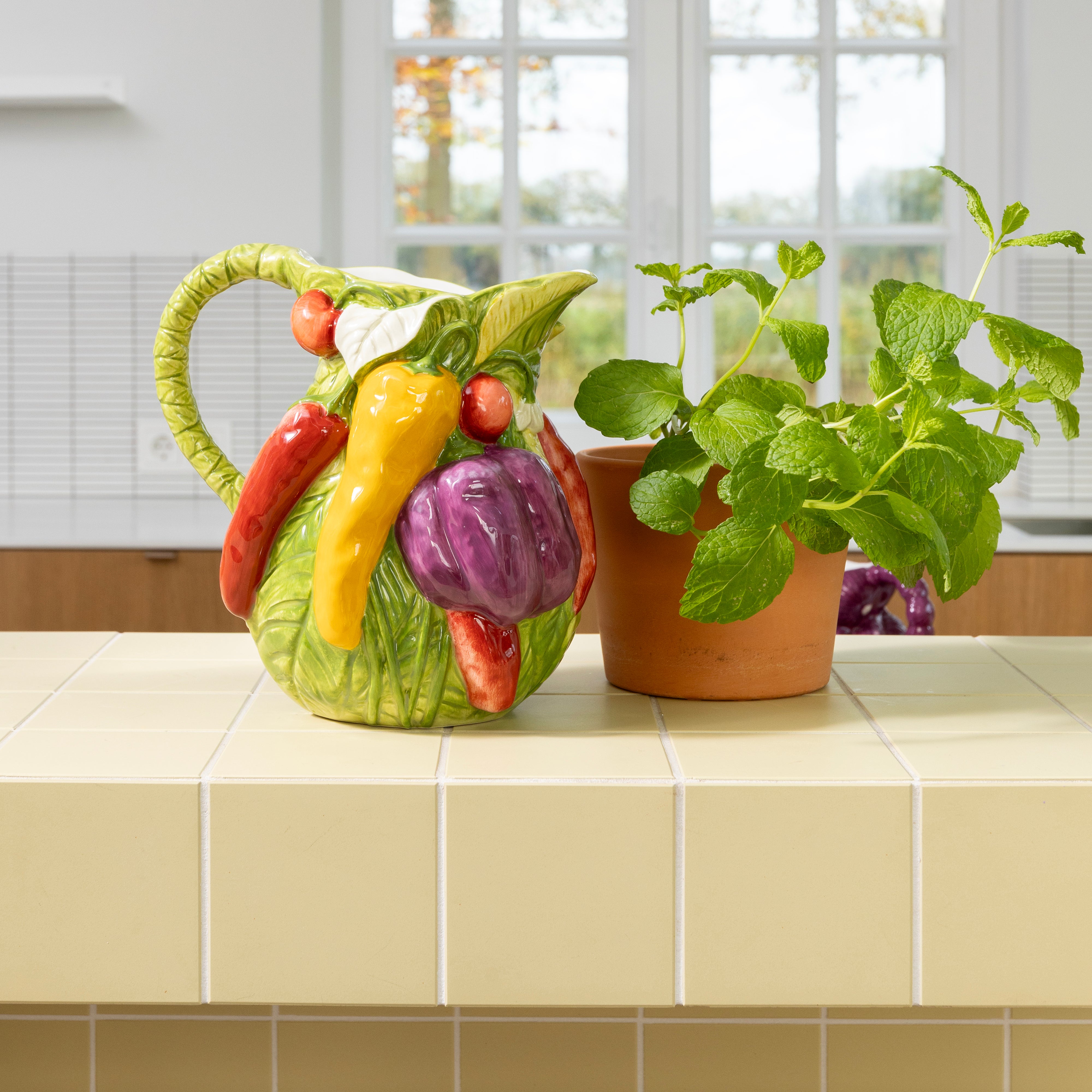 Kanne LEGUME PEPPER grün mit Gelb und Rot