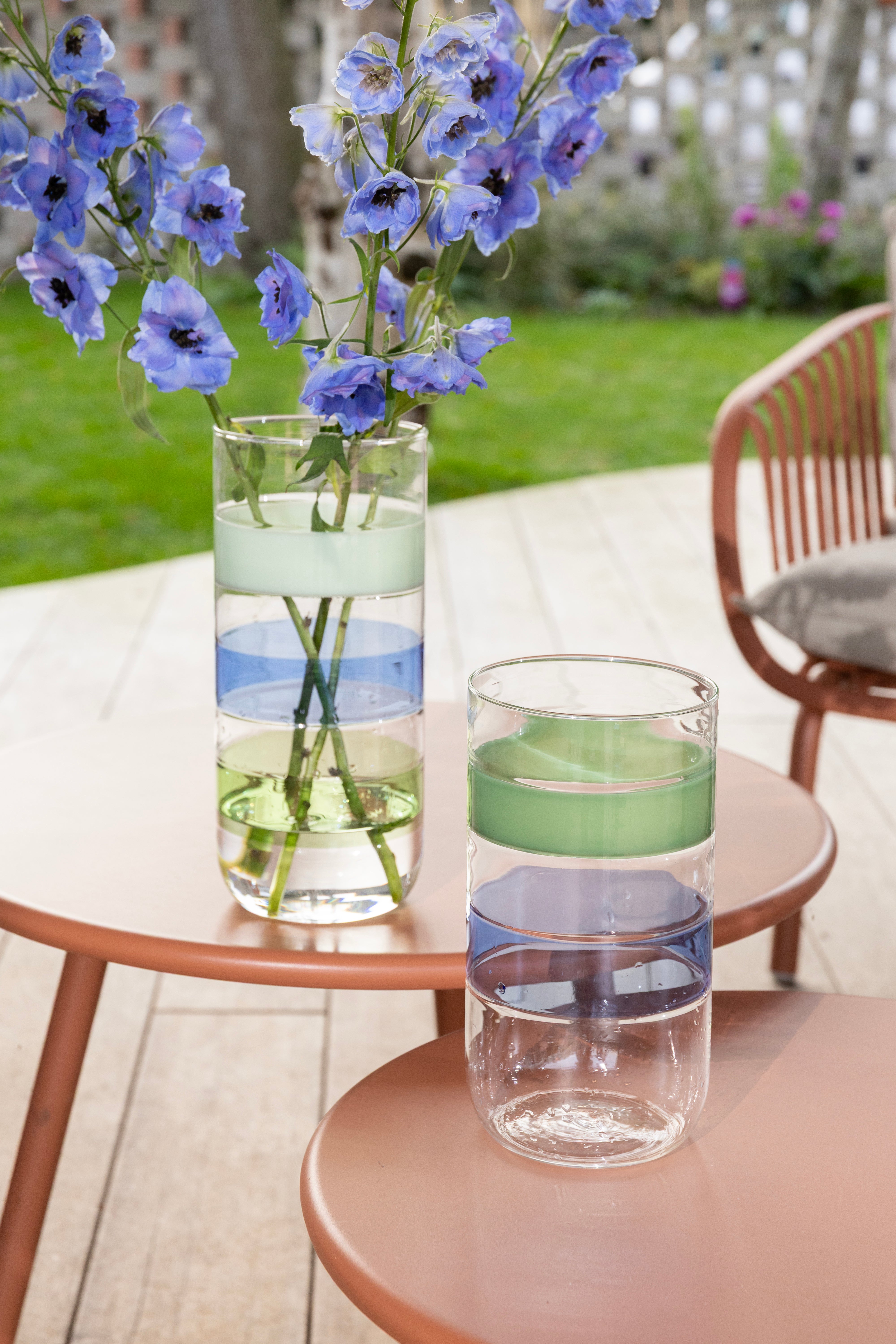 LUMO vase green-blue glass