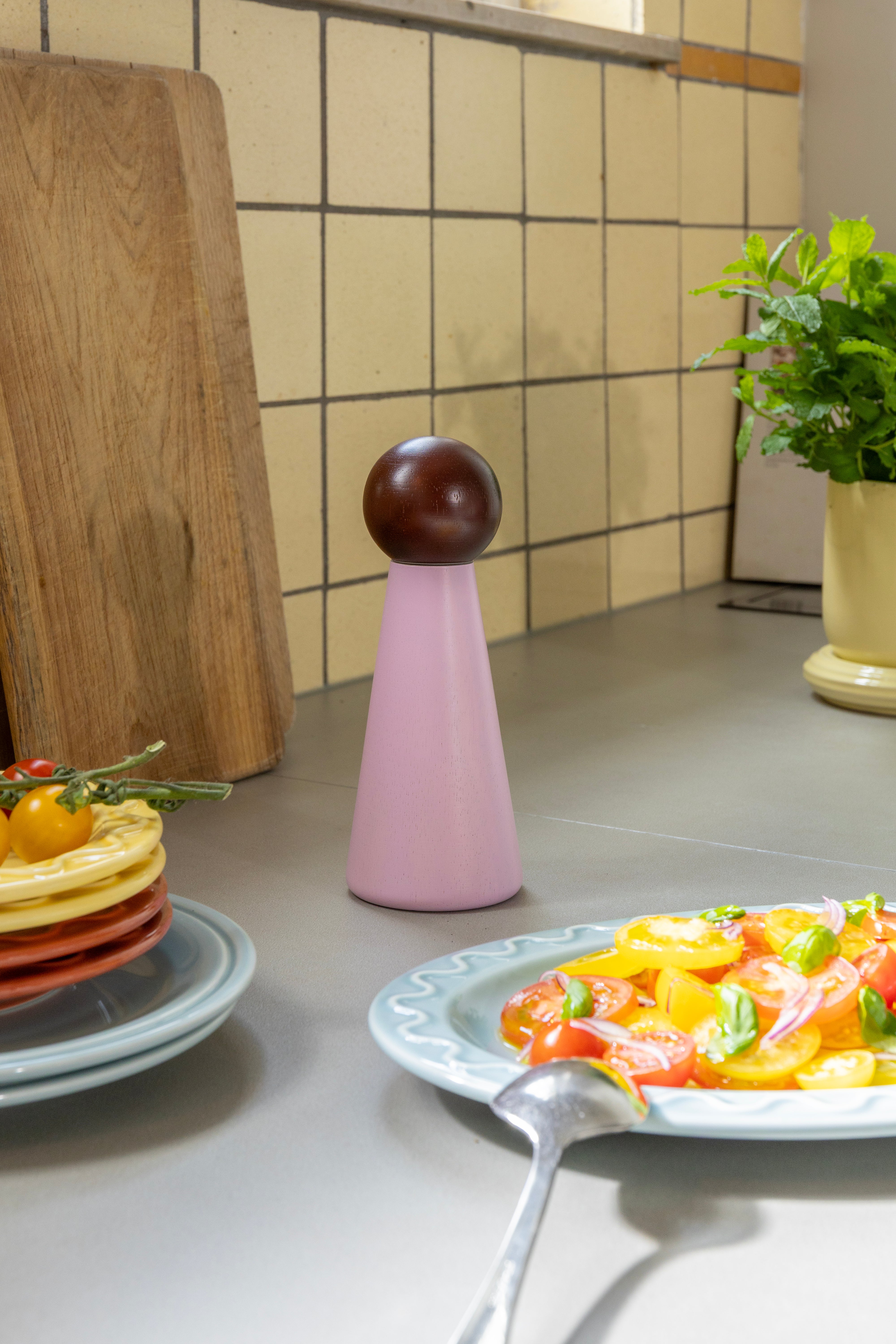 Gewürzmühle HALMA LARGE rosa mit burgunderrot