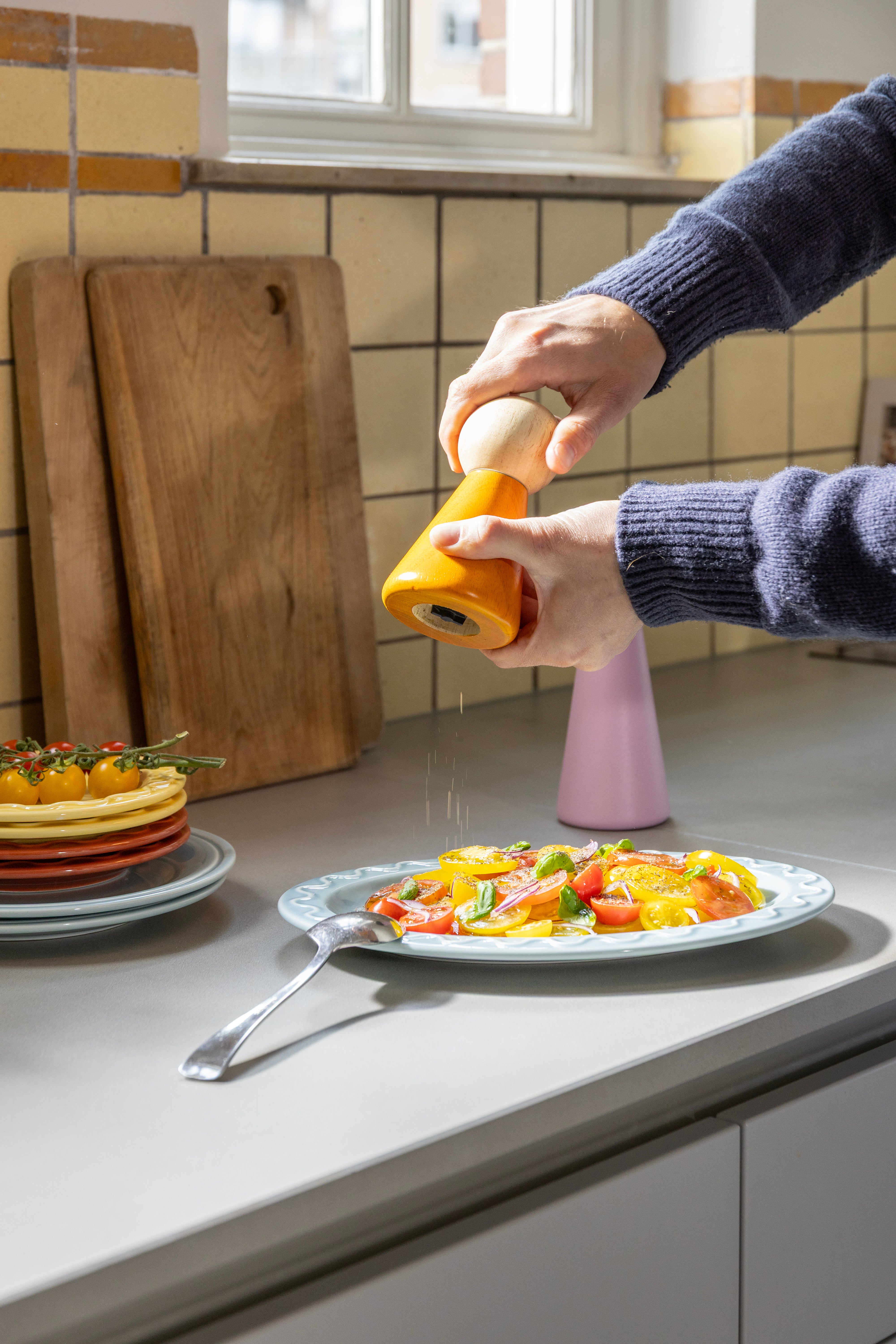 Gewürzmühle HALMA SMALL orange mit beige