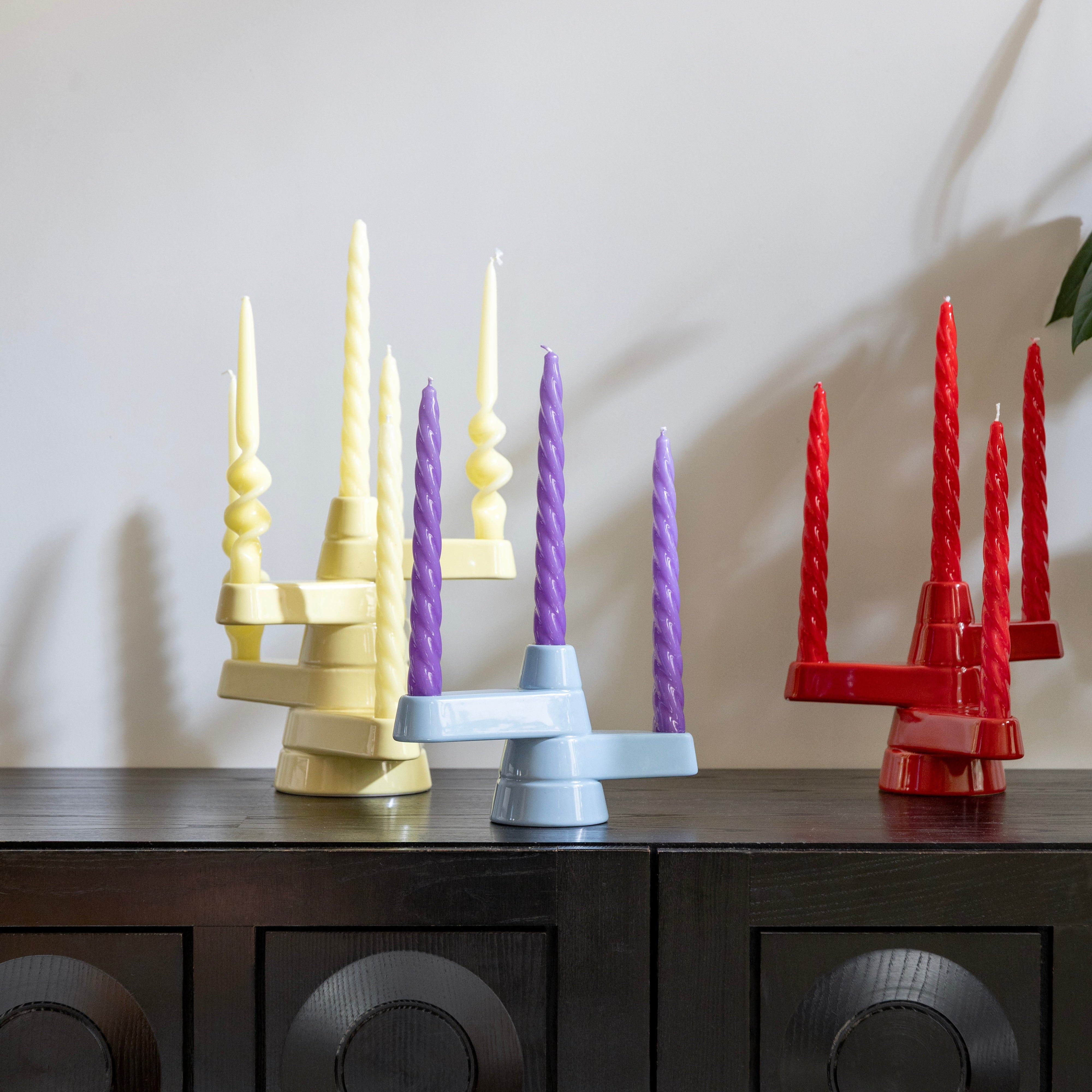 BRUTE Blue Two-Arm Candle Holder