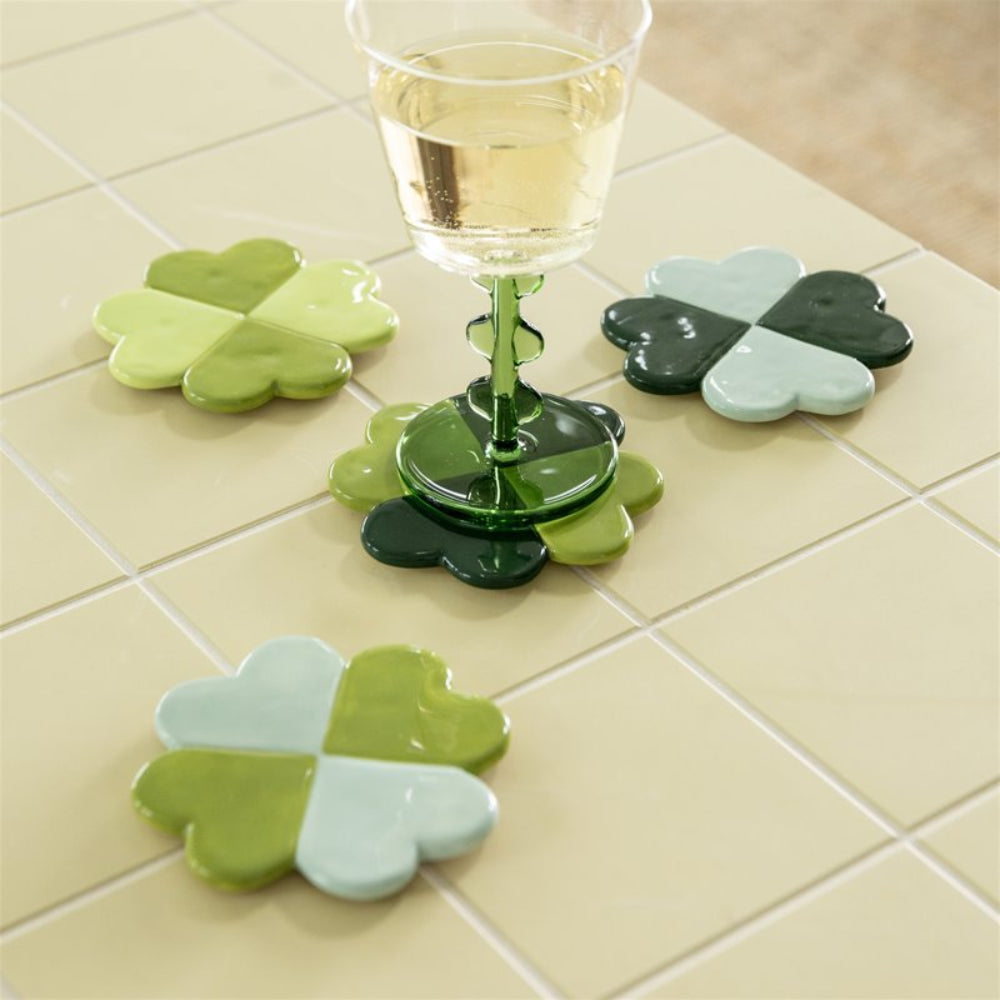 Untersetzer-Set LUCKY CLOVER grün