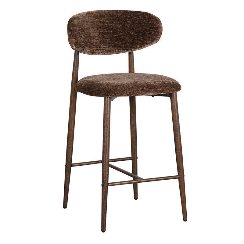 Hocker JAPANDI braun mit dunklem Holzgestell
