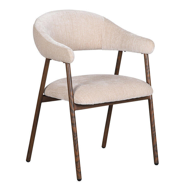 Stuhl SCANDI beige mit dunklem Holzgestell