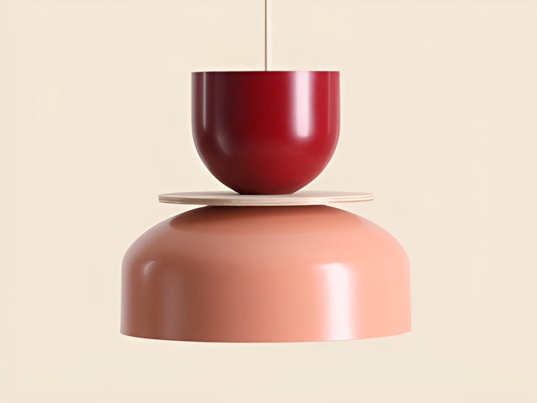 Hanging lamp for burgundy with coral