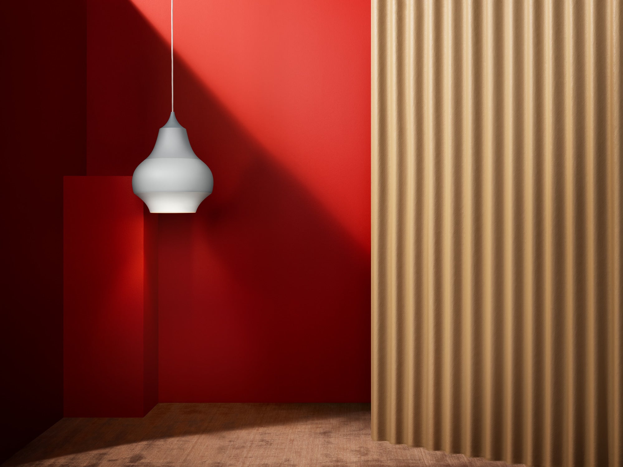 Pendant lamp CIRQUE white with gray tip