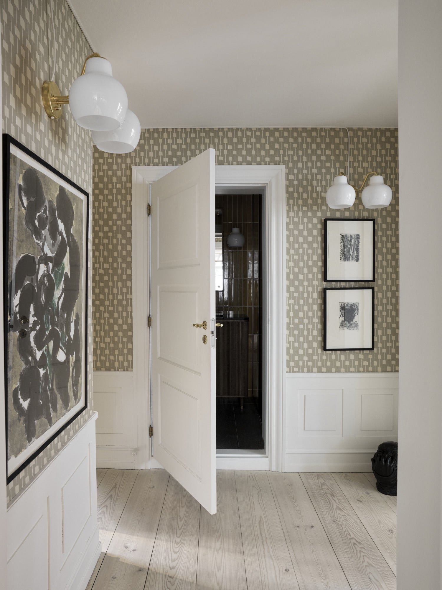 Lampa ścienna VL RING CROWN 2 biały z mosiężną podstawą