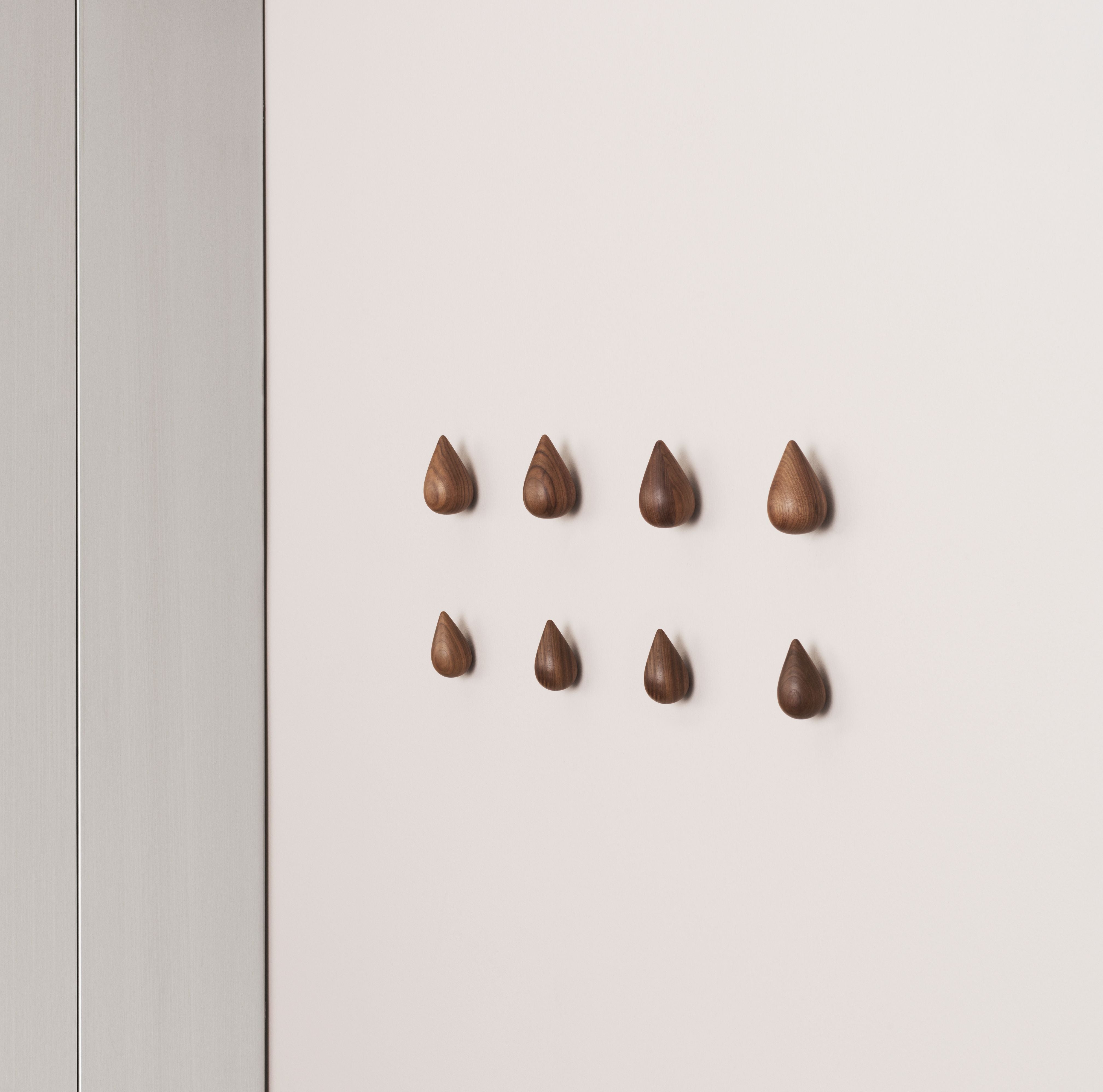 DROPIT walnut wood hanger set
