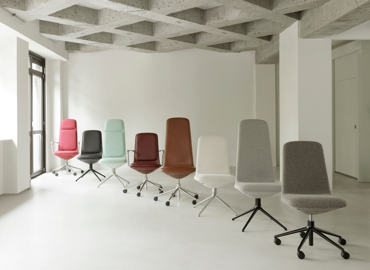 Office chair upholstered off High 5W with aluminum base