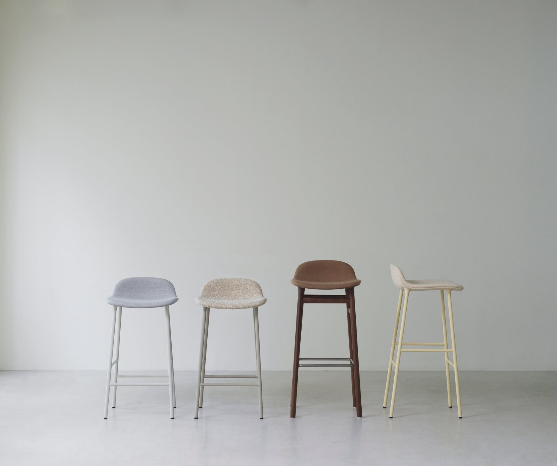 Upholstered forms with a red base