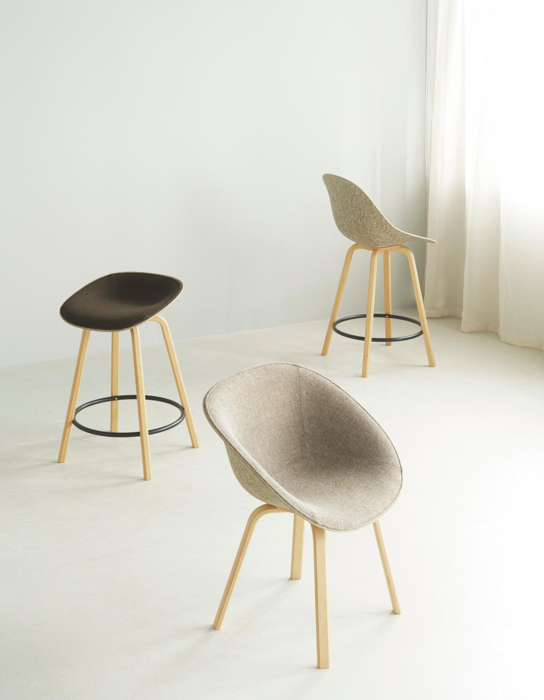 Upholstered chair Mat Armchair beech plywood