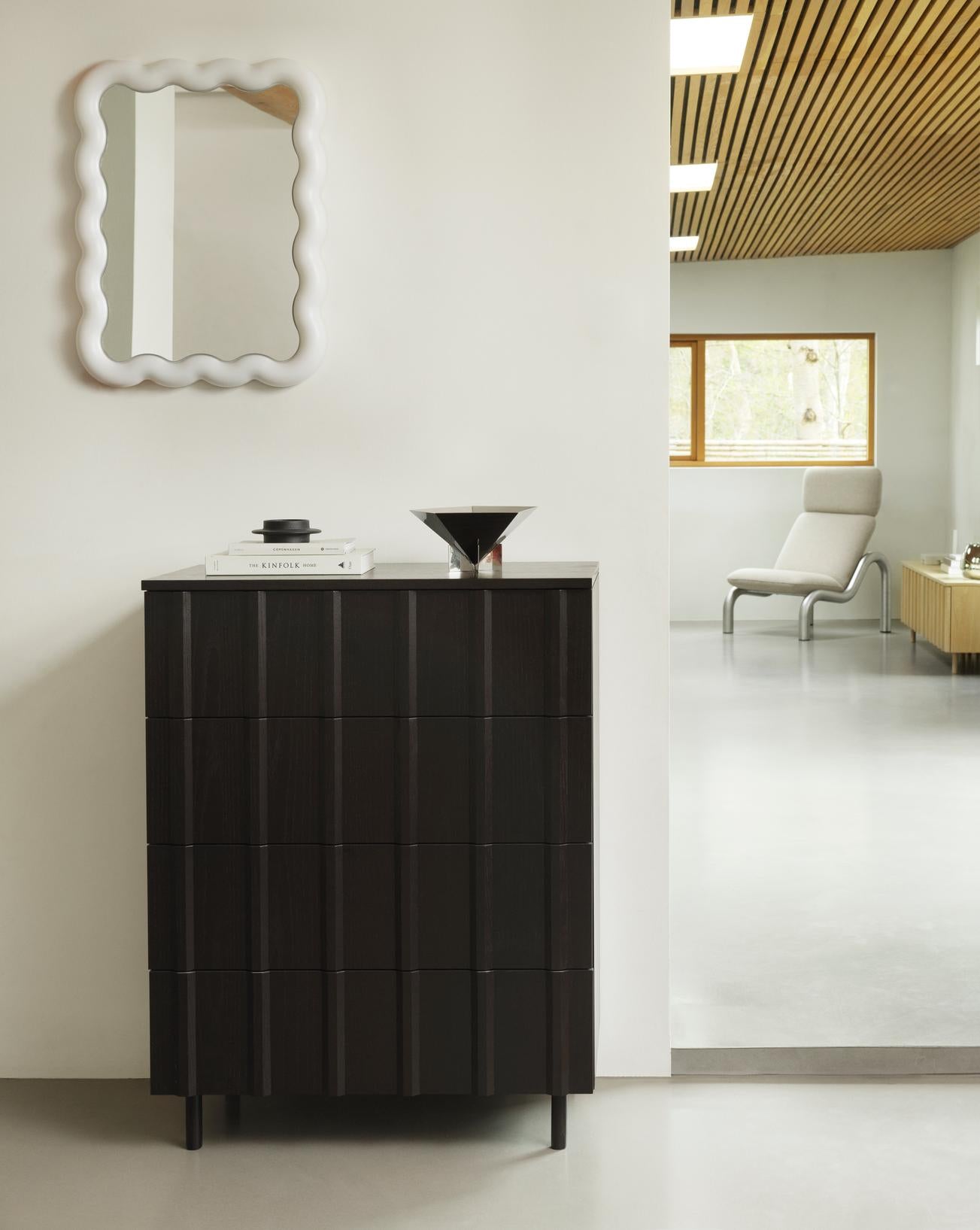 RIB chest of drawers black oak veneer